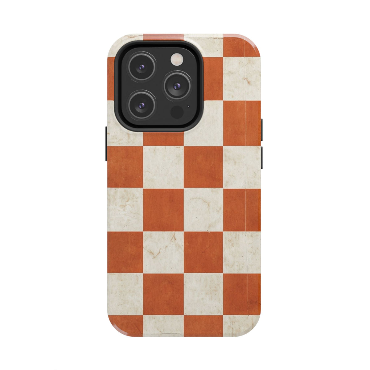 Orange and Cream Checkerboard Tough Phone Case
