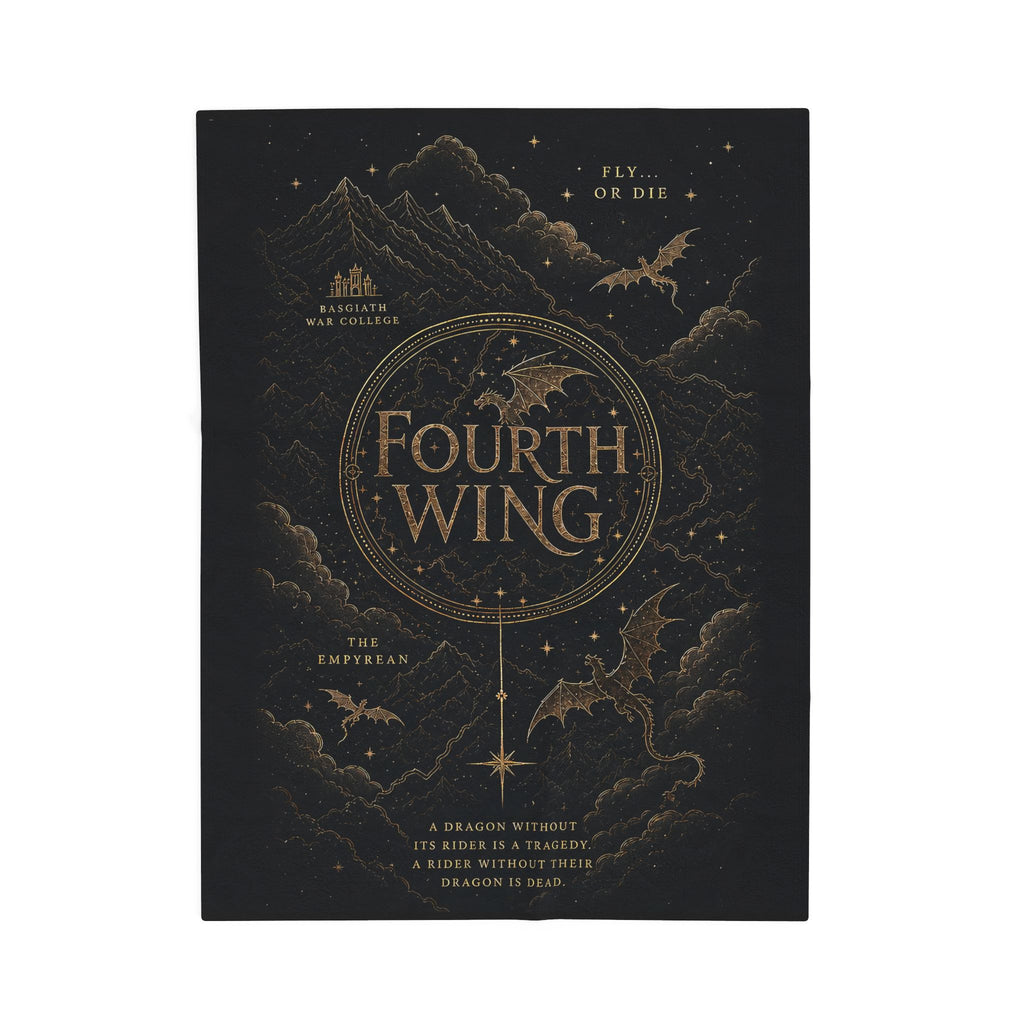 Fourth Wing Velveteen Plush Blanket — Fantasy Book-Lover Throw