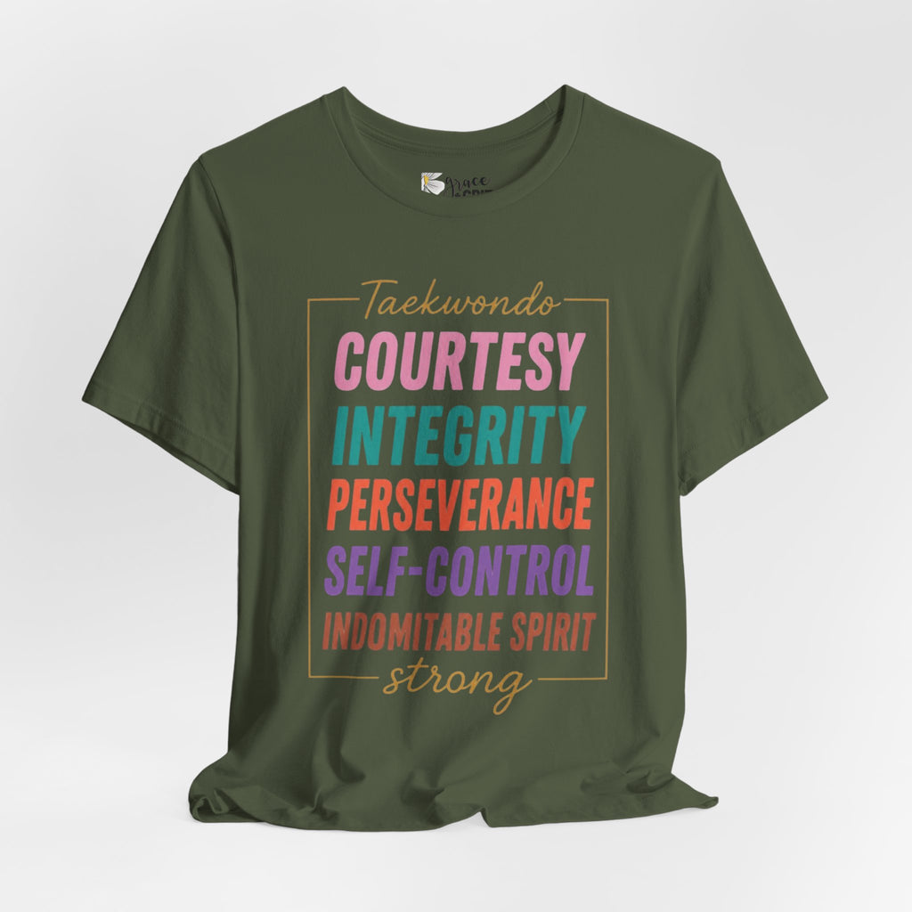 Taekwondo Values COURTESY INTEGRITY PERSEVERANCE tee | Martial Arts Principles T-Shirt