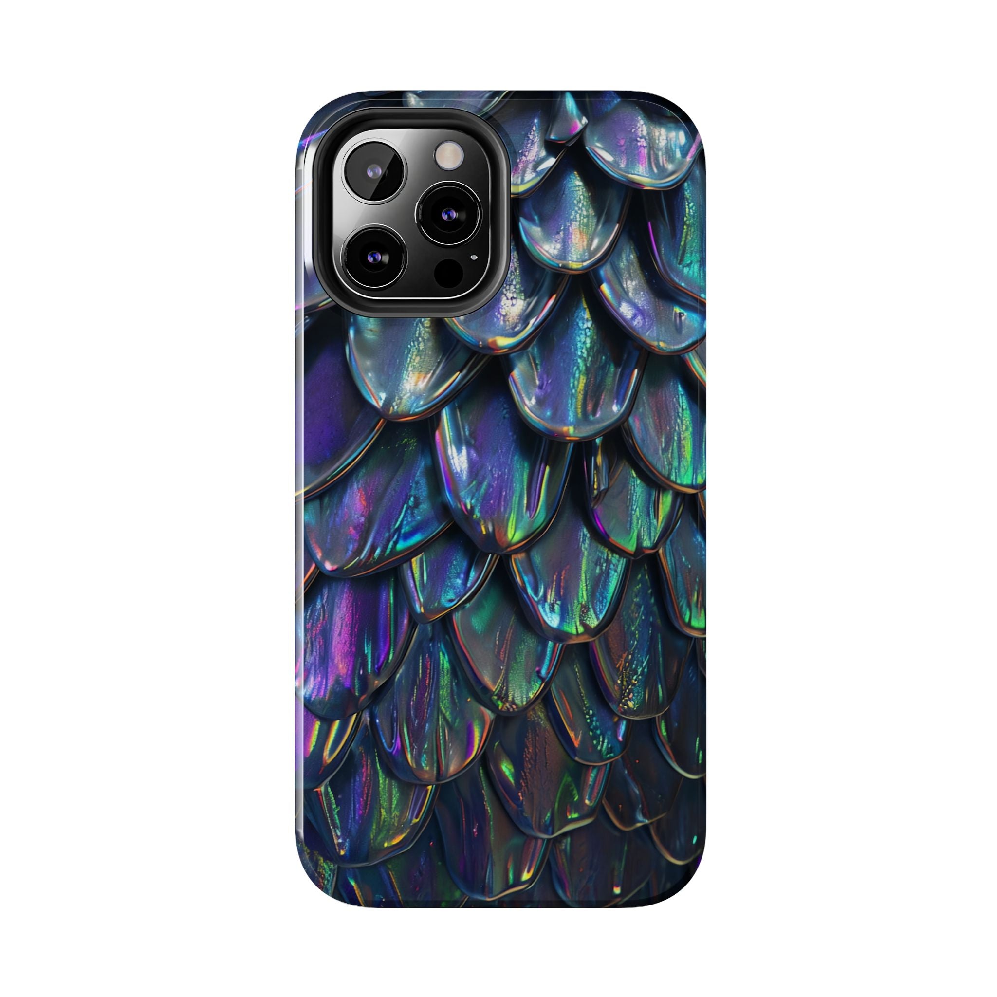 Holographic Mermaid Scale Tough Phone Case — Iridescent Protective Phone Cover