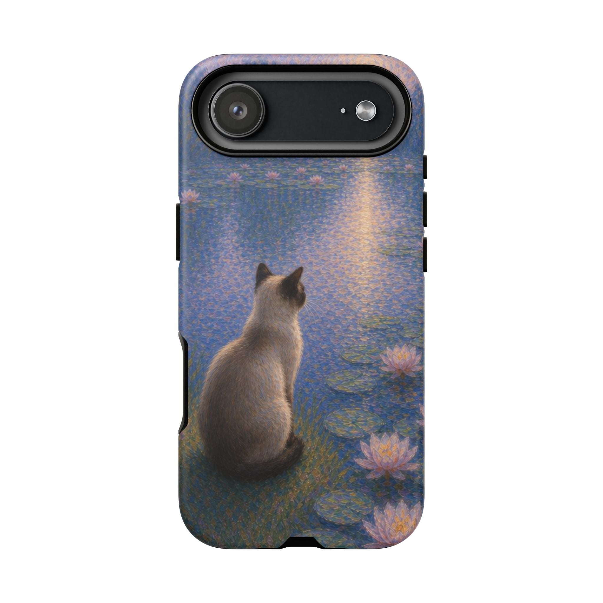 Cat Moonlight Phone Case — Serene Siamese by Lily Pond