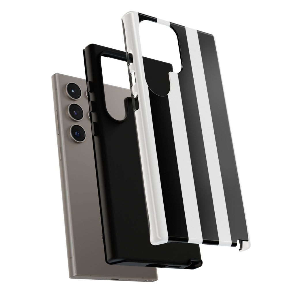 Black & White Vertical Stripe Phone Case — Tough Protective iPhone Cover