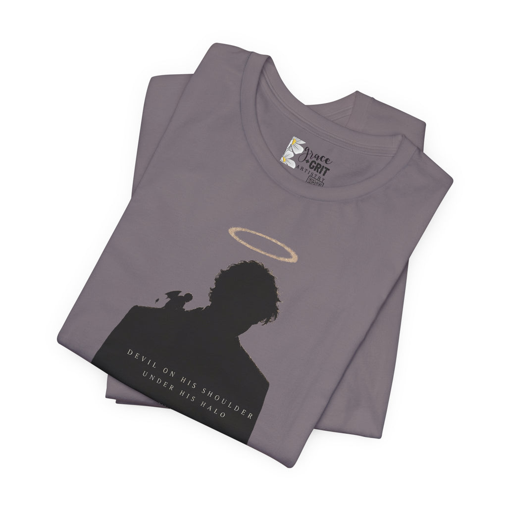 Silhouette Halo Tee — 'Angels Are All Around Us' Graphic T-Shirt