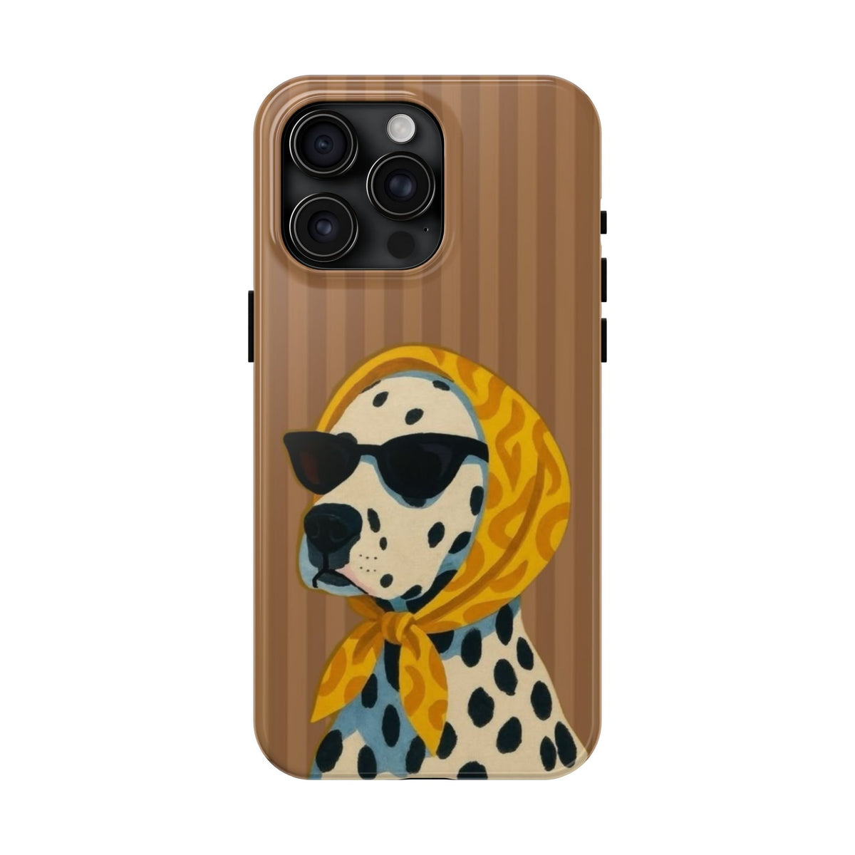 Dalmatian in Scarf Tough Phone Case — Retro Dog Print Protective Cover