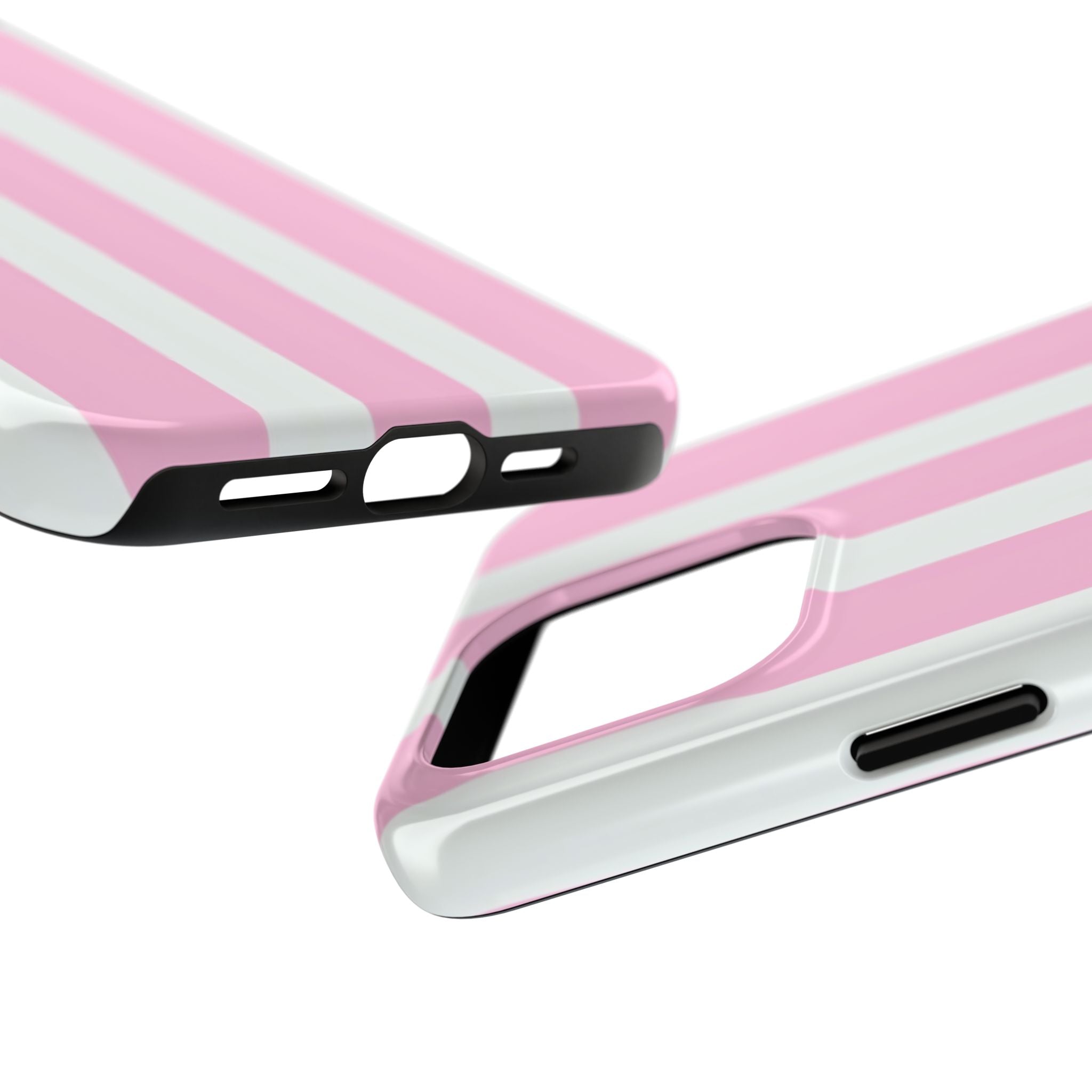 Pink & White Stripe Tough Phone Case — Protective Stripe iPhone Cover
