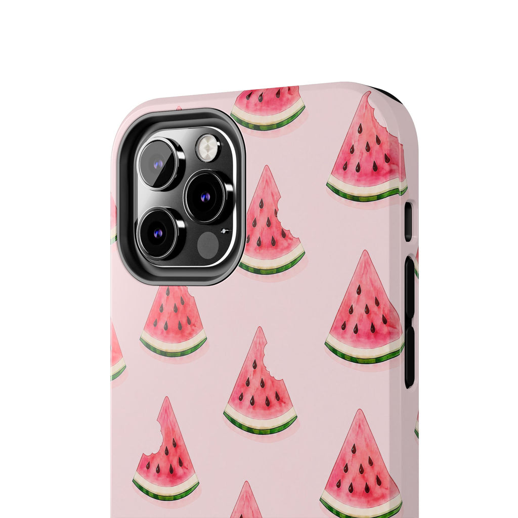 Watermelon Slice Tough Phone Case — Pink Fruit Pattern, Summer Phone Cover