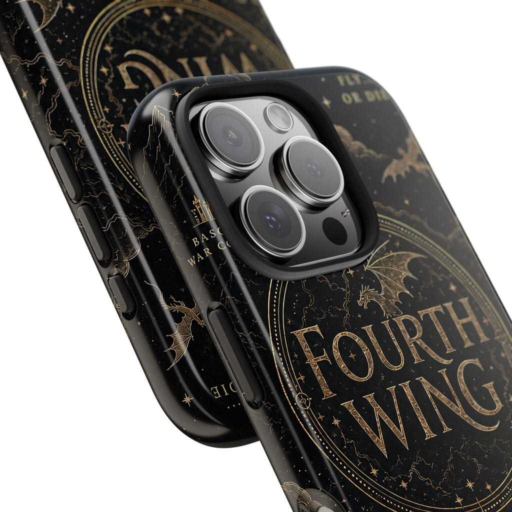 Fourth Wing Tough Phone Case — Dark Fantasy Dragon Design, 'Fly or Die' Quote