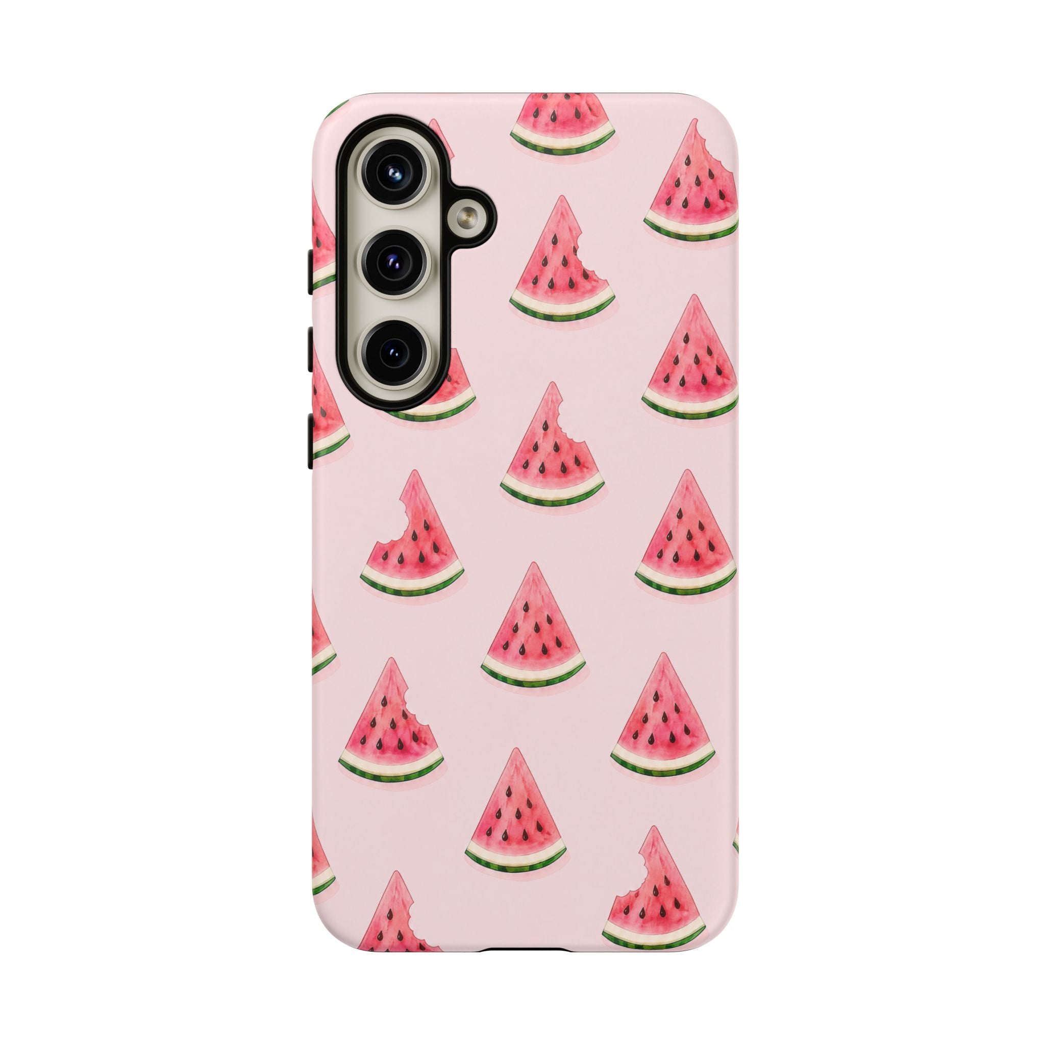 Watermelon Pattern Tough Phone Case — Pink Fruit Slice Protective Case
