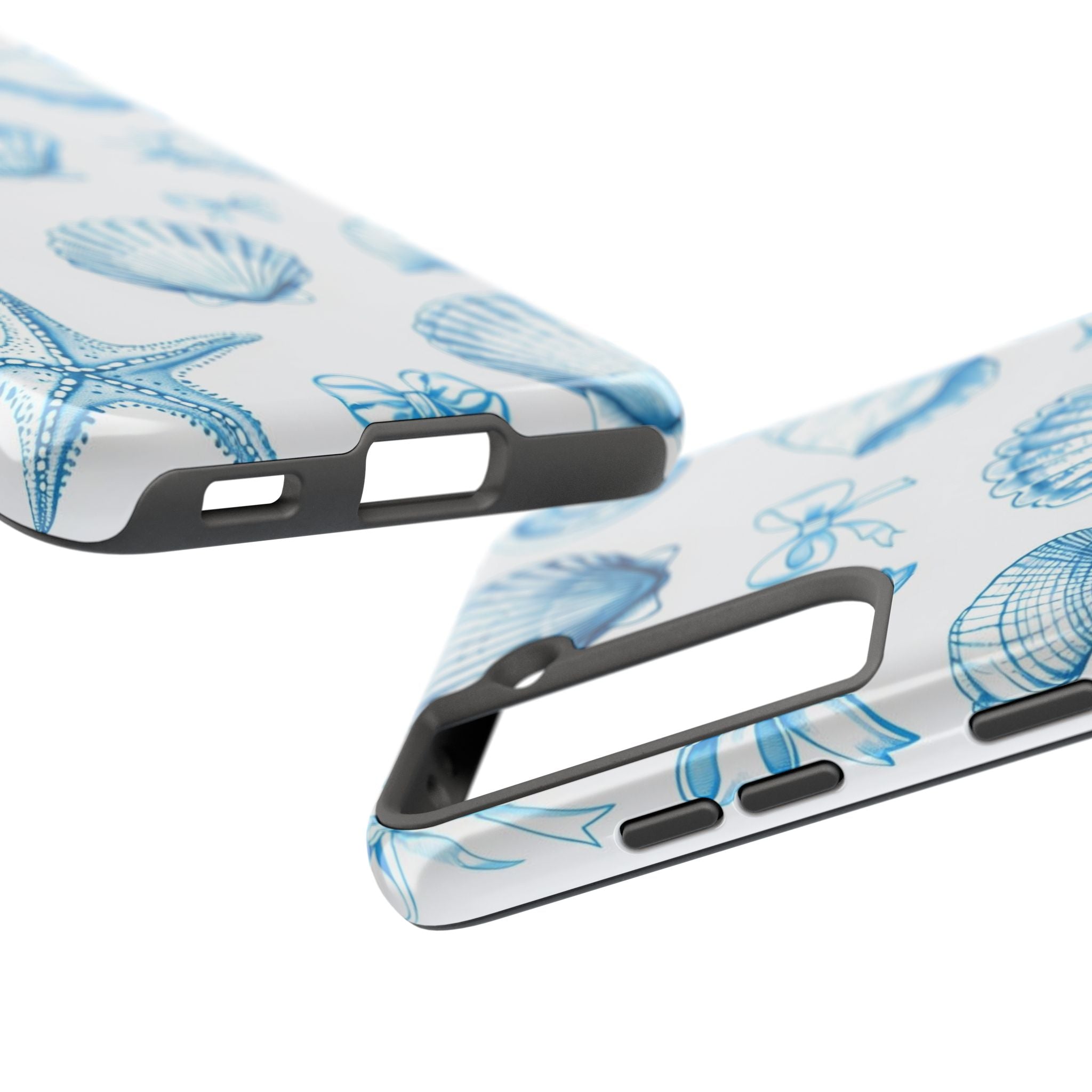 Seashell Blue Tough Phone Case – Coastal Shell Pattern Protective Cover
