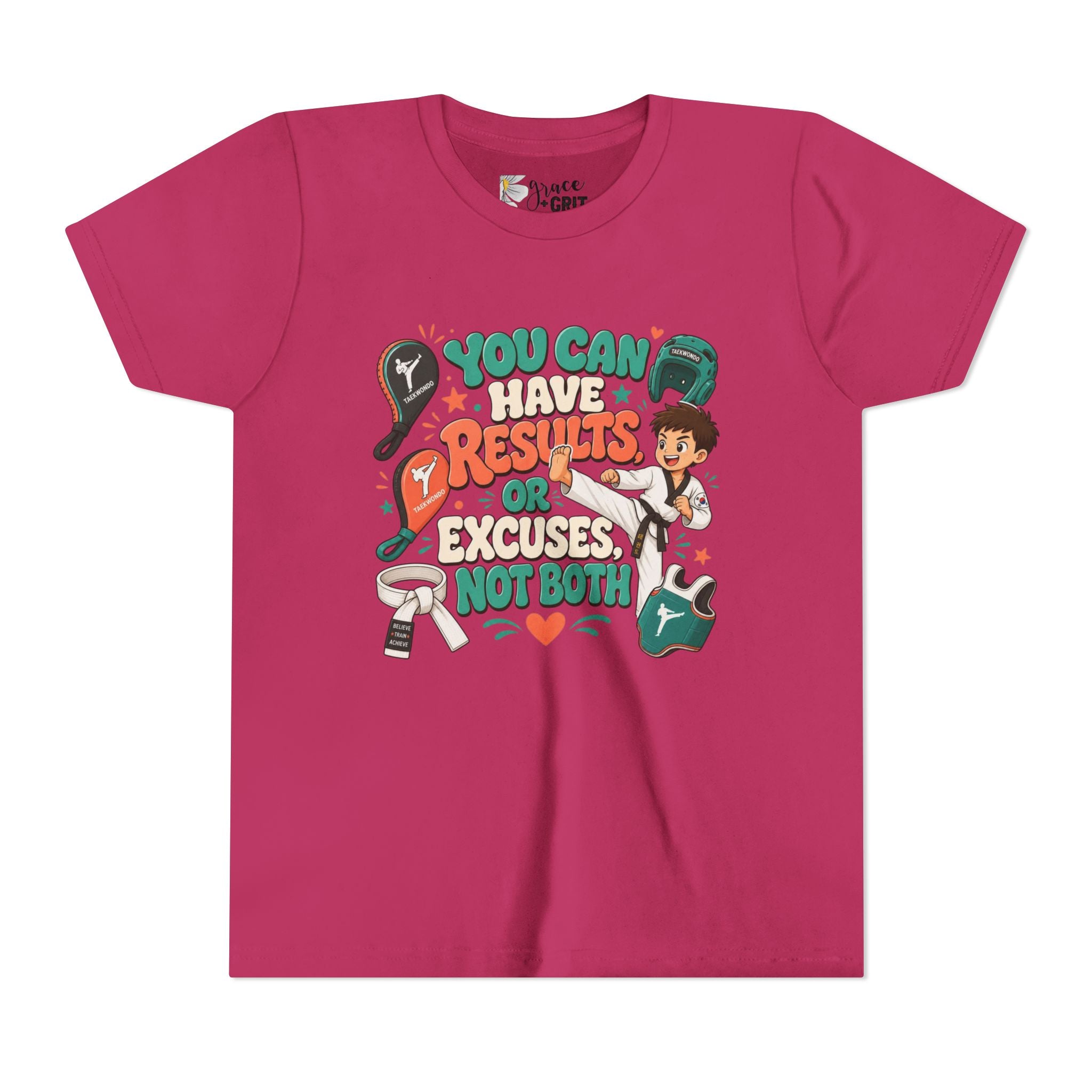 You Can Have Results Or Excuses Not Both Youth Tee | Motivational Kid Shirt