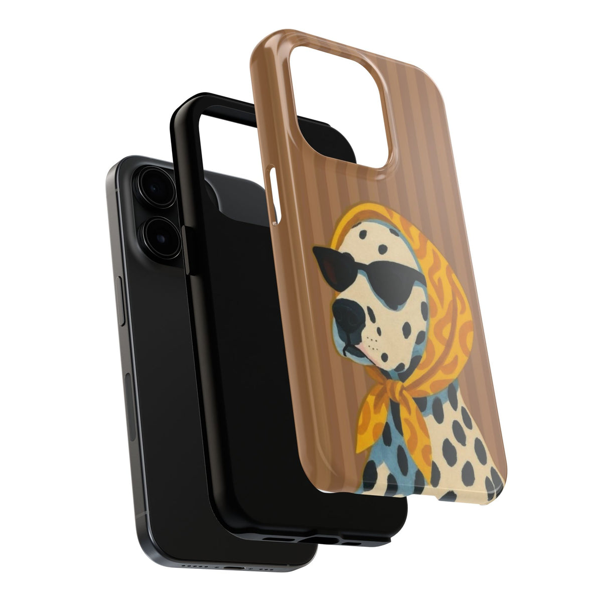 Dalmatian in Scarf Tough Phone Case — Retro Dog Print Protective Cover