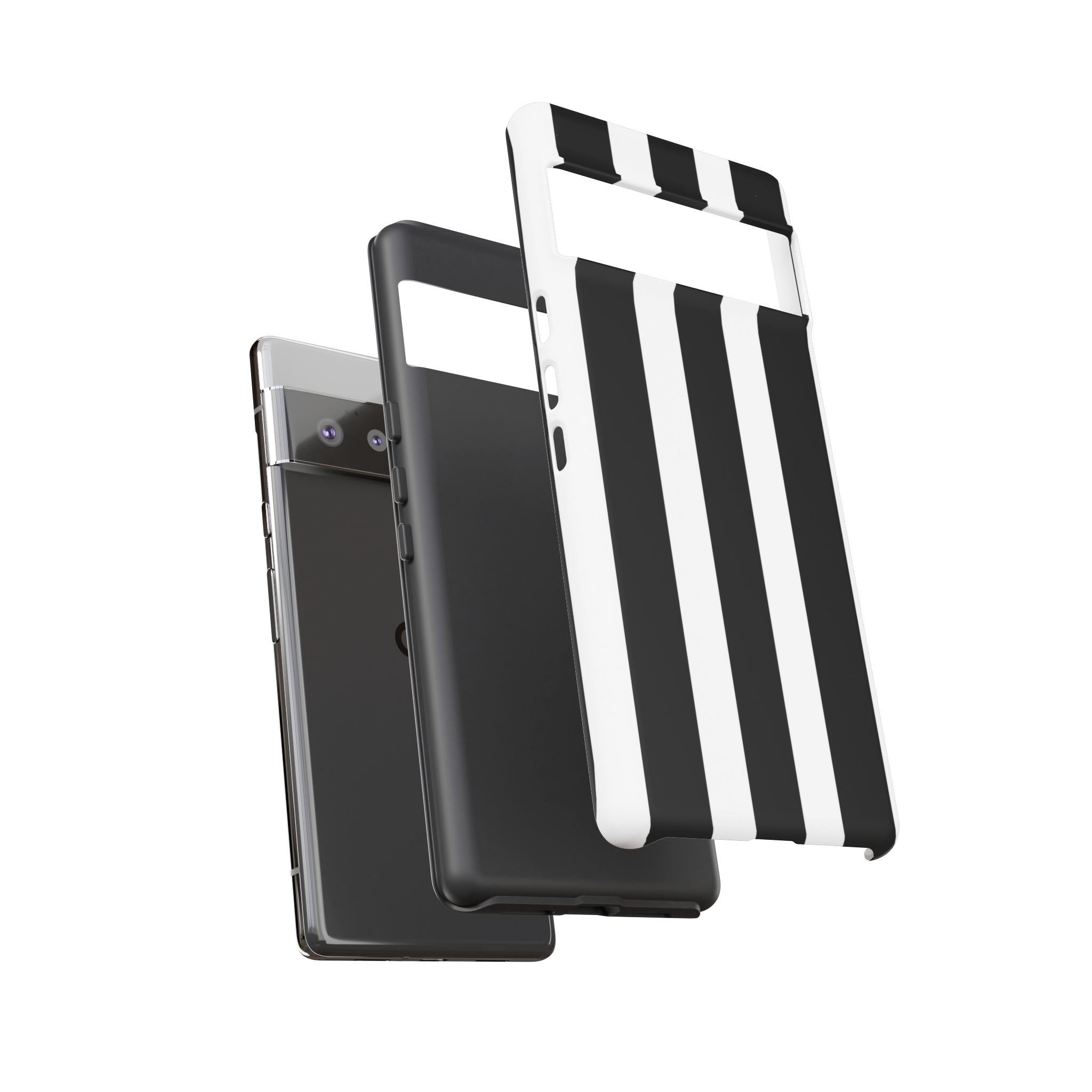 Black & White Vertical Stripe Phone Case — Tough Protective iPhone Cover