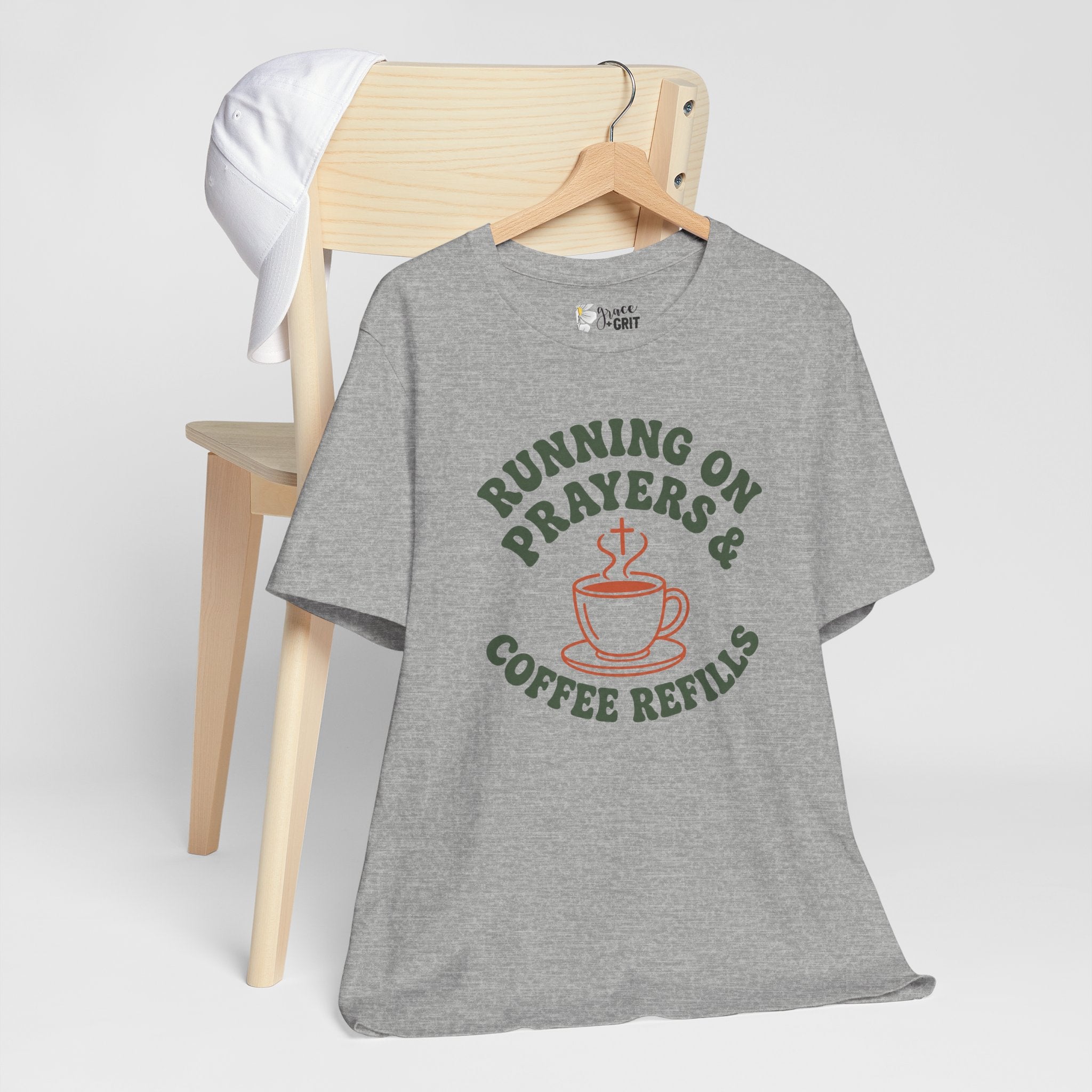 Running on Prayers & Coffee Refills Tee