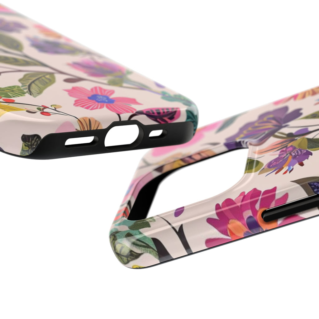 Floral Tough Phone Case – Colorful Botanical Flower Design