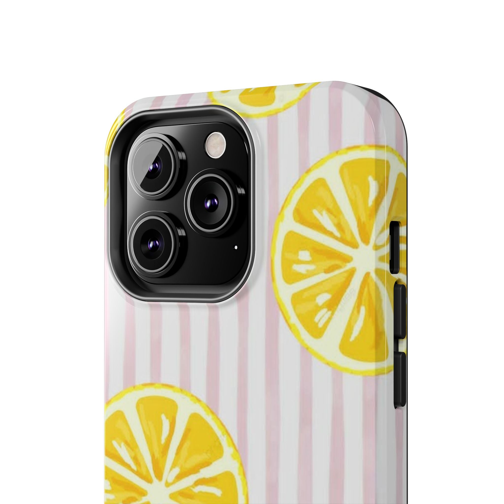 Lemon Slice Tough Phone Case — Pink Stripe Summer Protective Cover