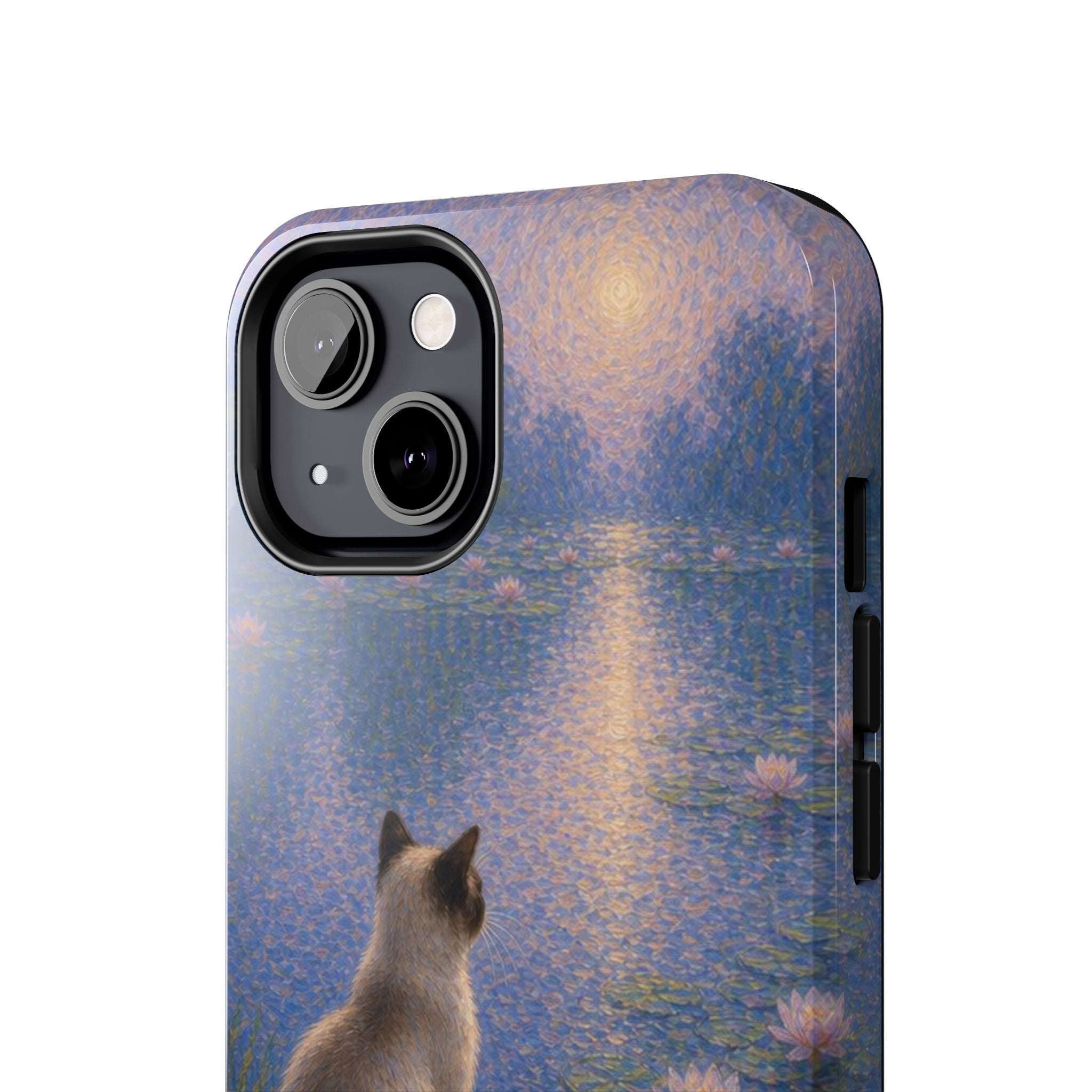 Siamese Cat by Moonlight Tough Phone Case – Waterlily Dream Protective Cover