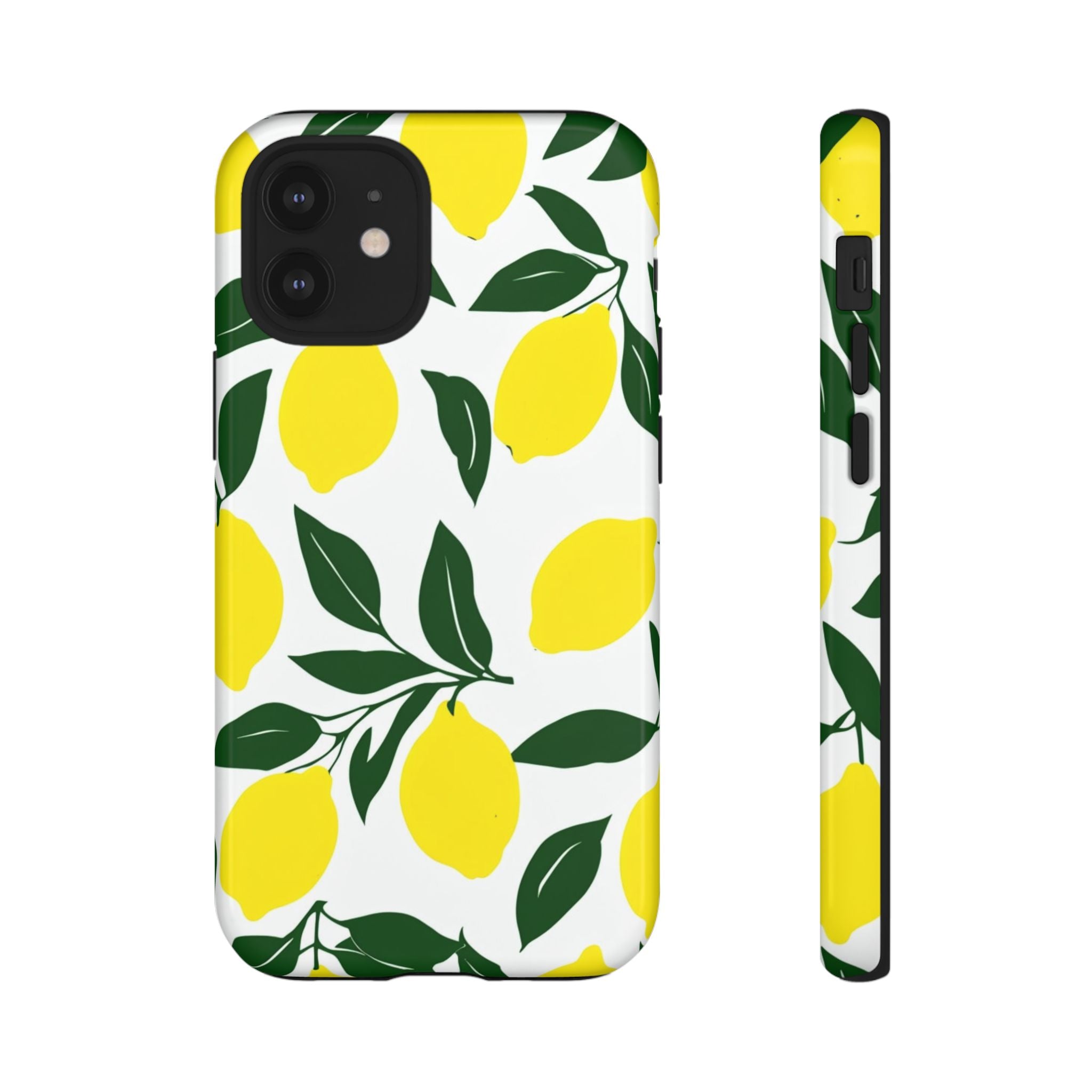 Lemon Pattern Tough Phone Case — Bright Citrus Protective Cover