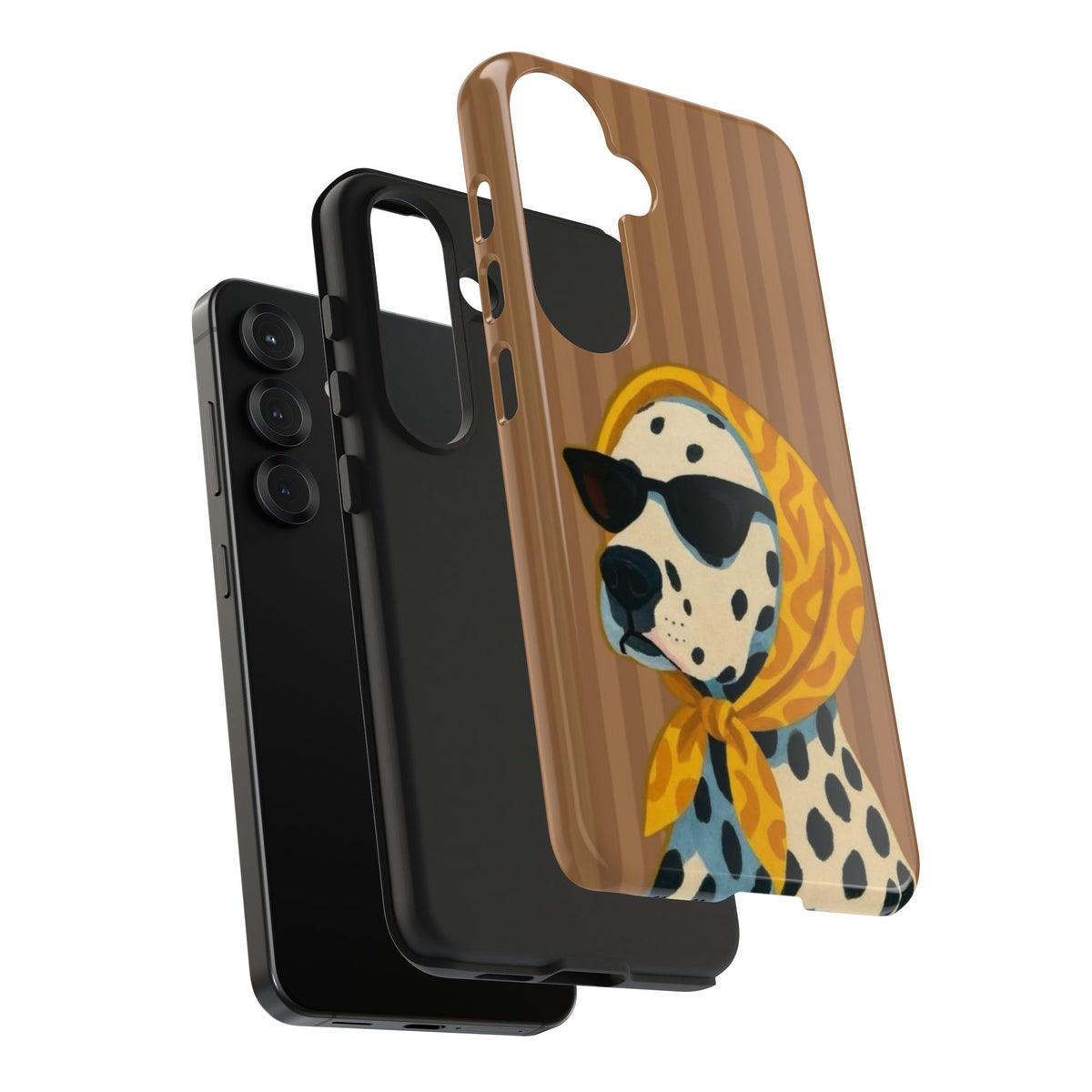 Dalmatian in Scarf Tough Phone Case — Retro Dog Print Protective Cover