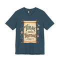 Torah Over Traditions T-Shirt — Vintage Scroll Floral Jewish Pride Tee