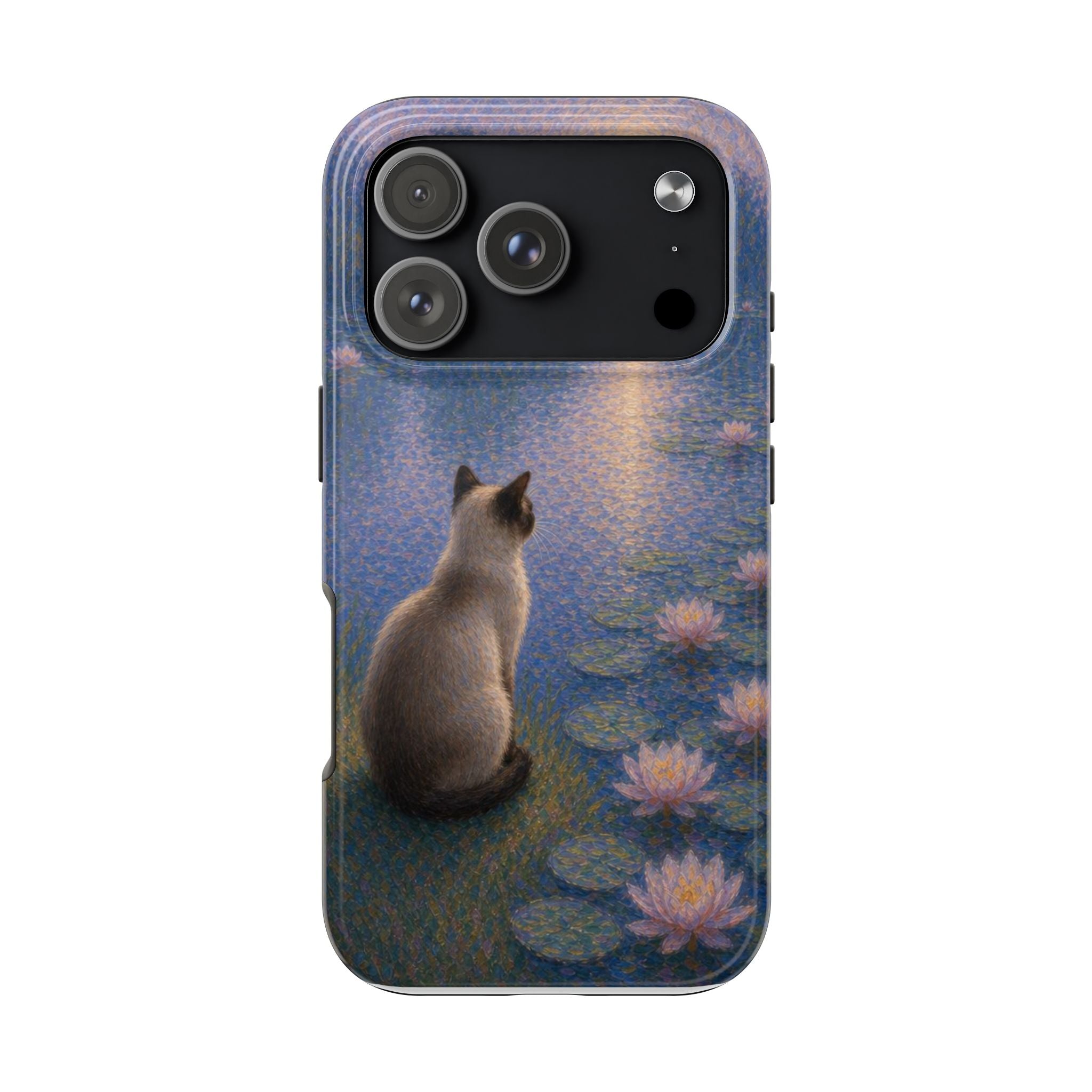 Siamese Cat by Moonlight Tough Phone Case – Waterlily Dream Protective Cover