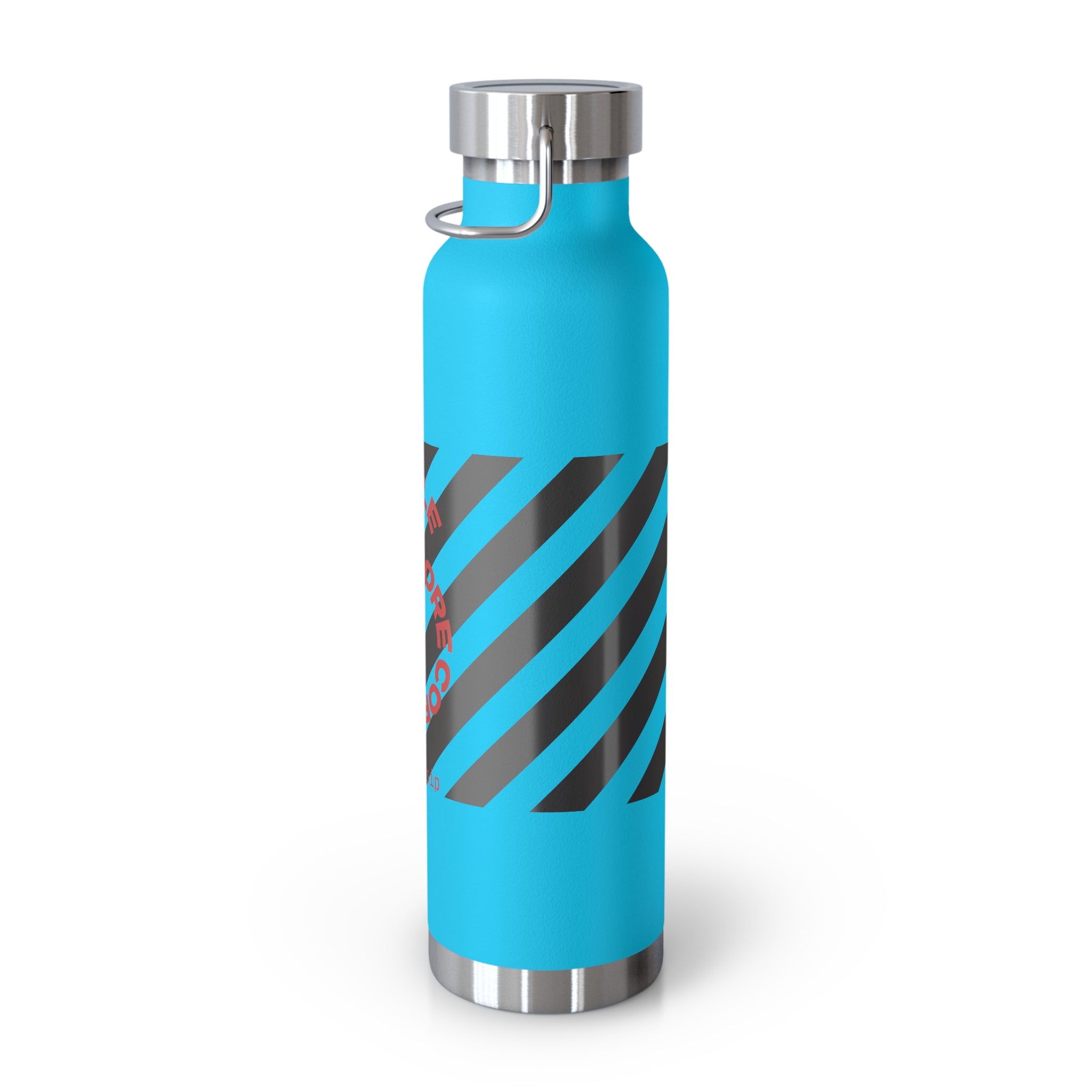 22oz Vacuum Water Bottle — Striped ‘Coffee, Hustle, More’ Insulated Stainless Flask
