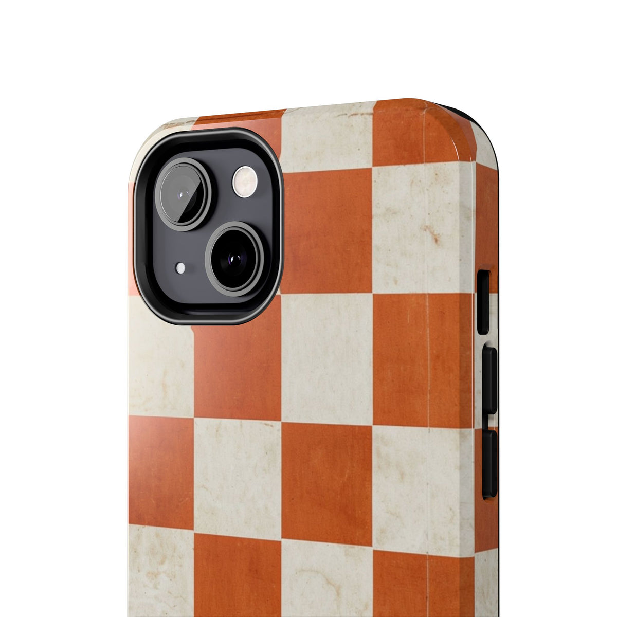 Orange and Cream Checkerboard Tough Phone Case