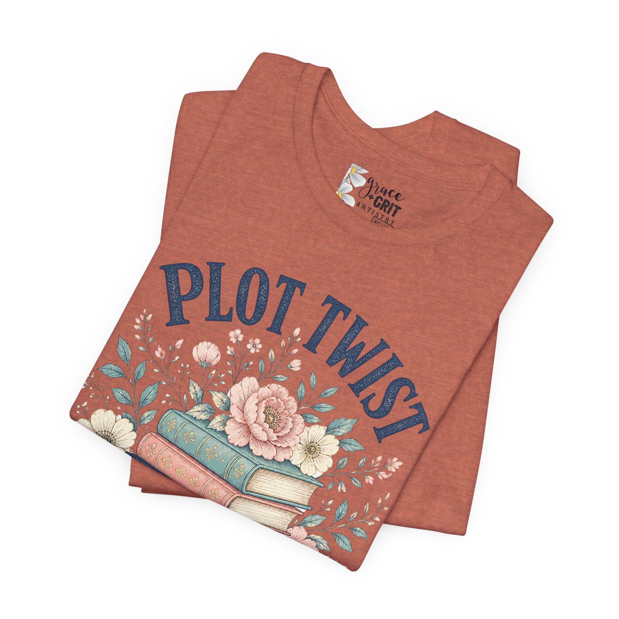 Plot Twist Survivor Tee — Floral Books Graphic T-Shirt for Book Lovers