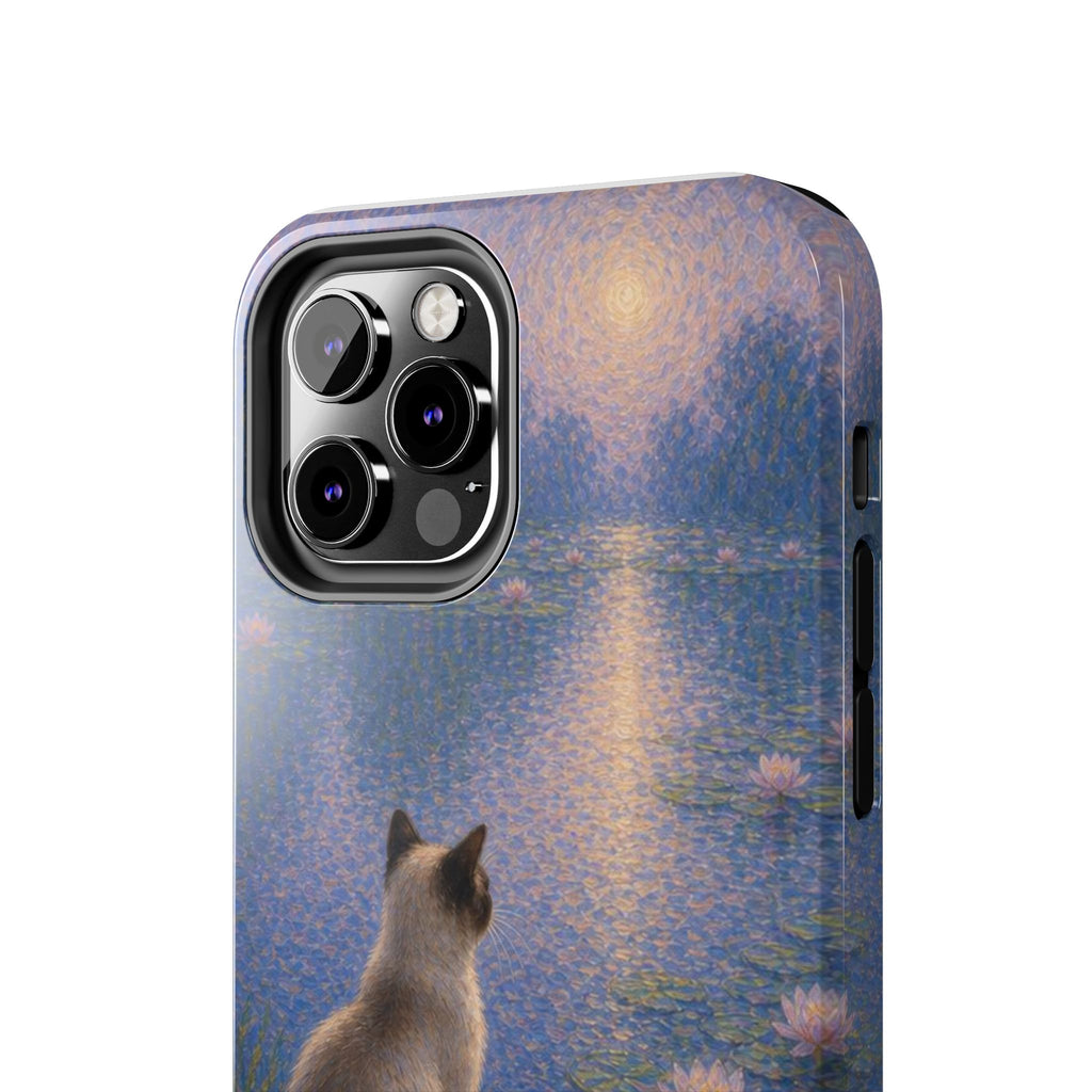 Siamese Cat by Moonlight Tough Phone Case – Waterlily Dream Protective Cover