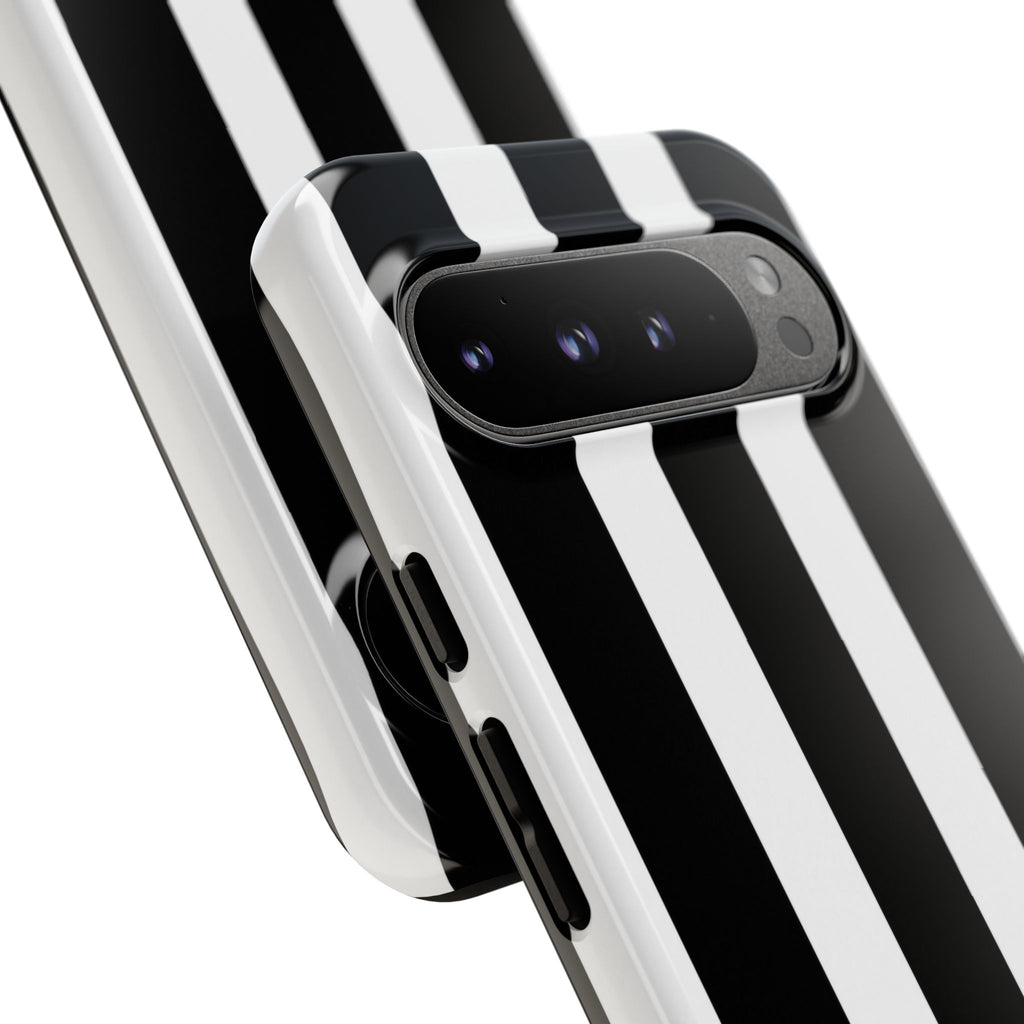 Black & White Vertical Stripe Phone Case — Tough Protective iPhone Cover