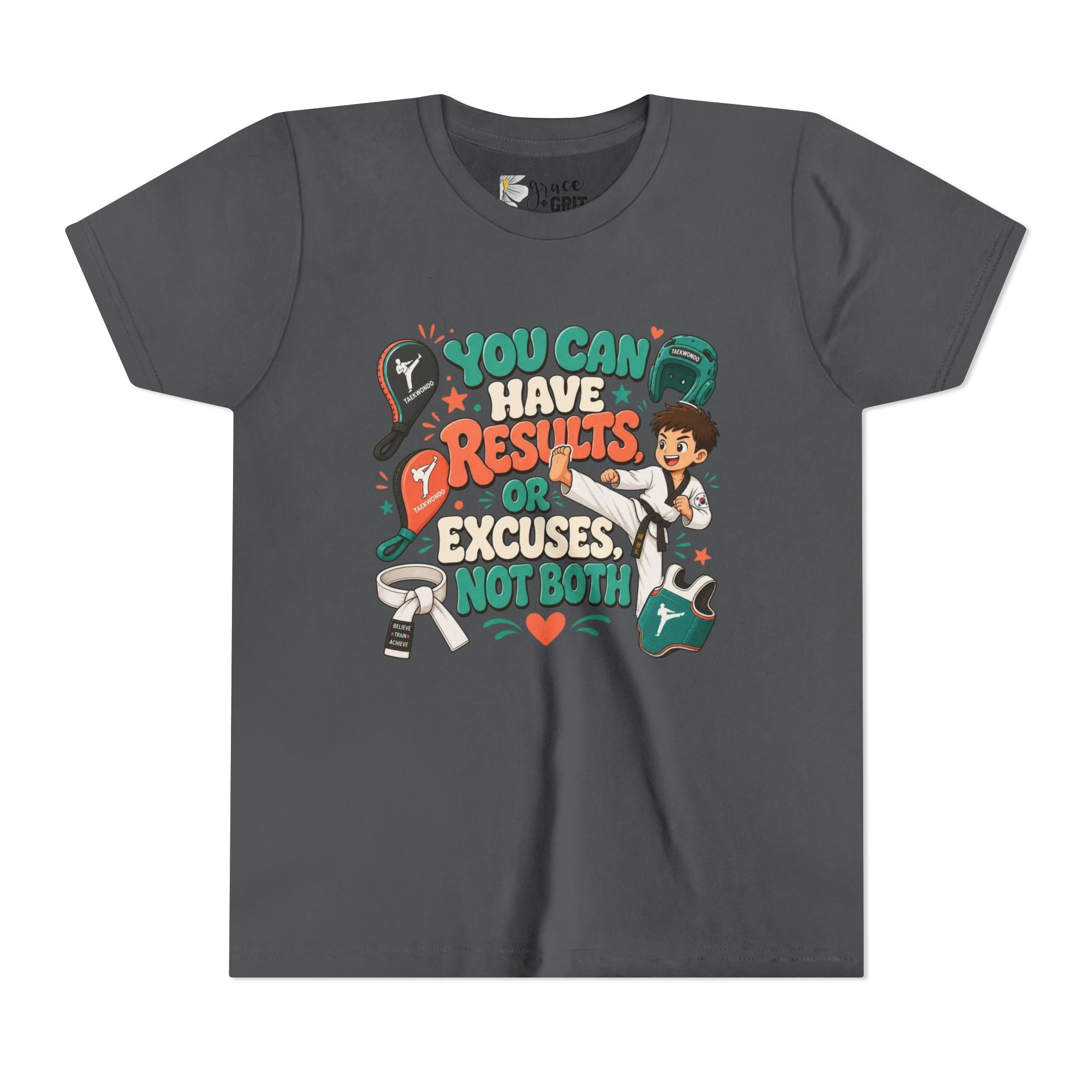 You Can Have Results Or Excuses Not Both Youth Tee | Motivational Kid Shirt
