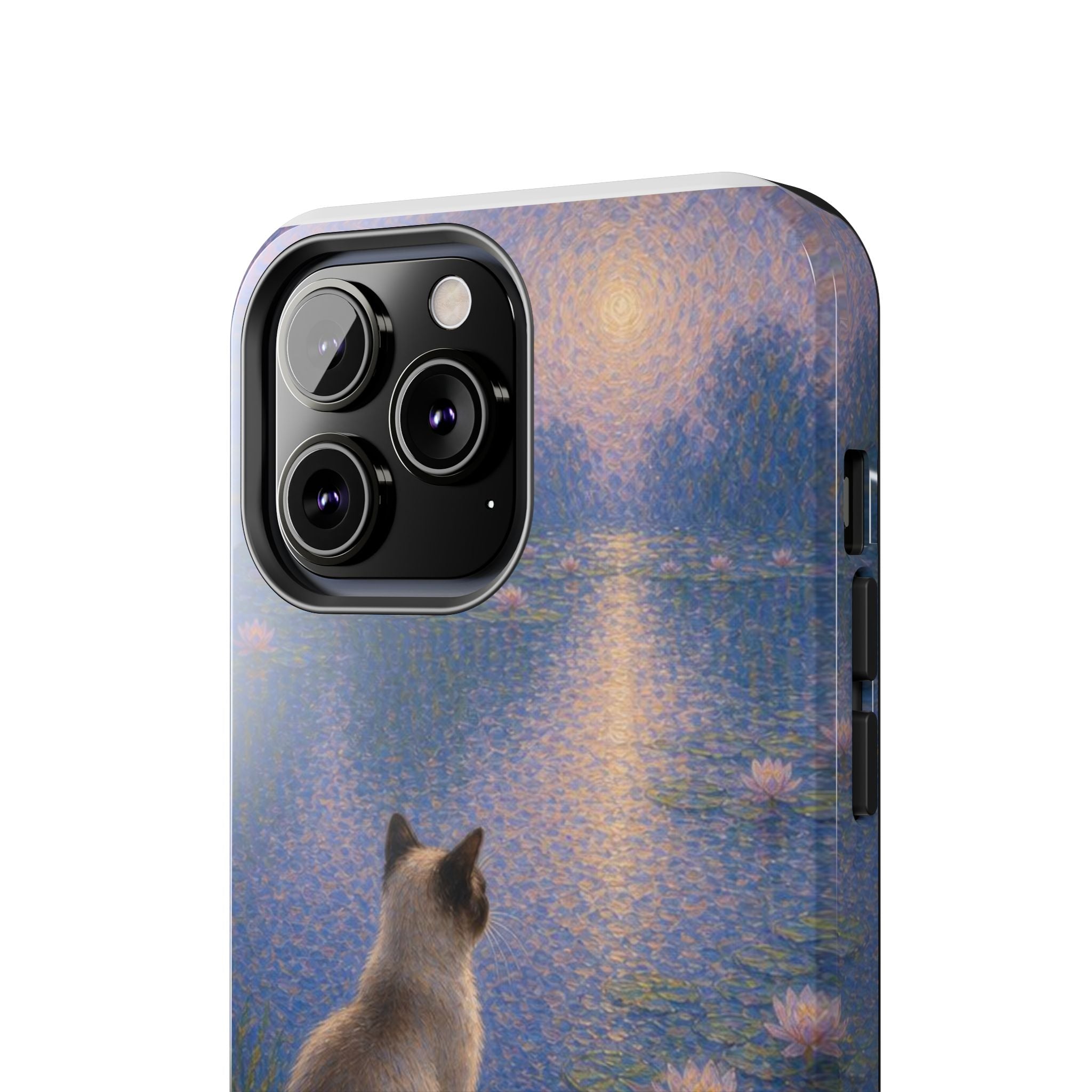 Siamese Cat by Moonlight Tough Phone Case – Waterlily Dream Protective Cover