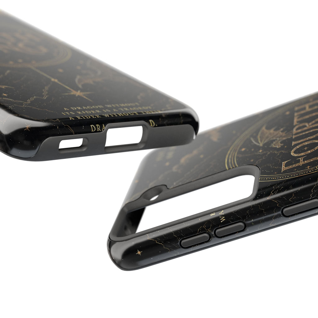 Fourth Wing Tough Phone Case — Dark Fantasy Dragon Design, 'Fly or Die' Quote