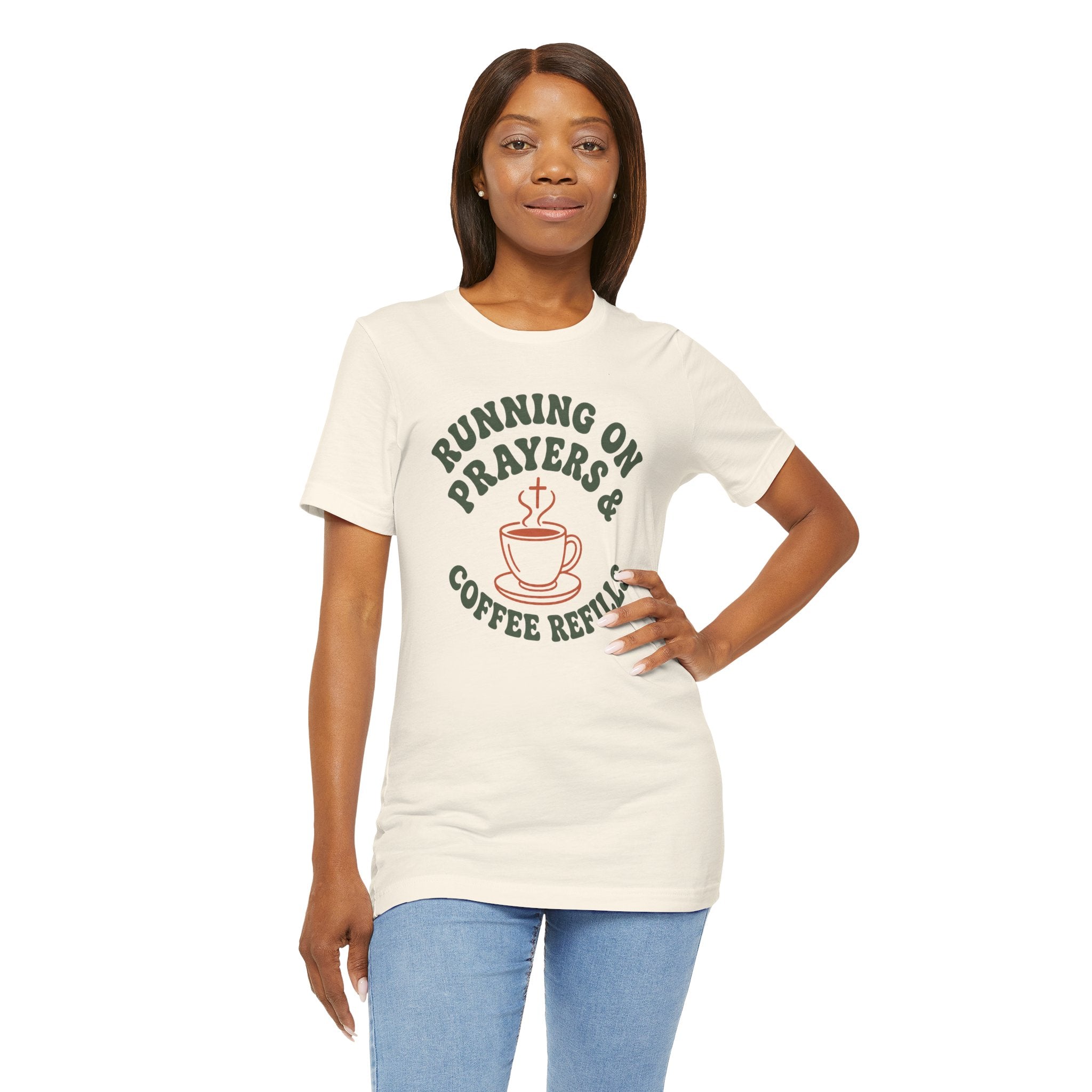 Running on Prayers & Coffee Refills Tee