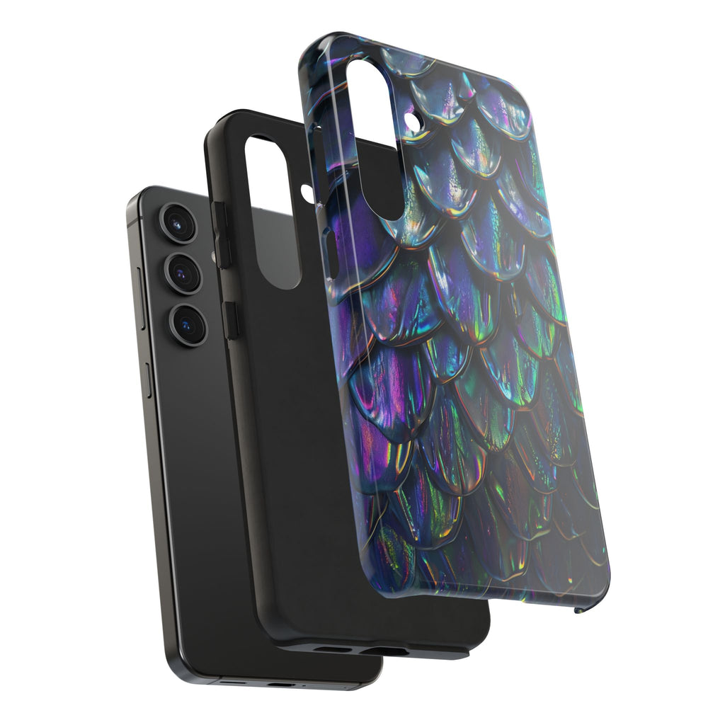Holographic Mermaid Scale Tough Phone Case — Iridescent Protective Phone Cover