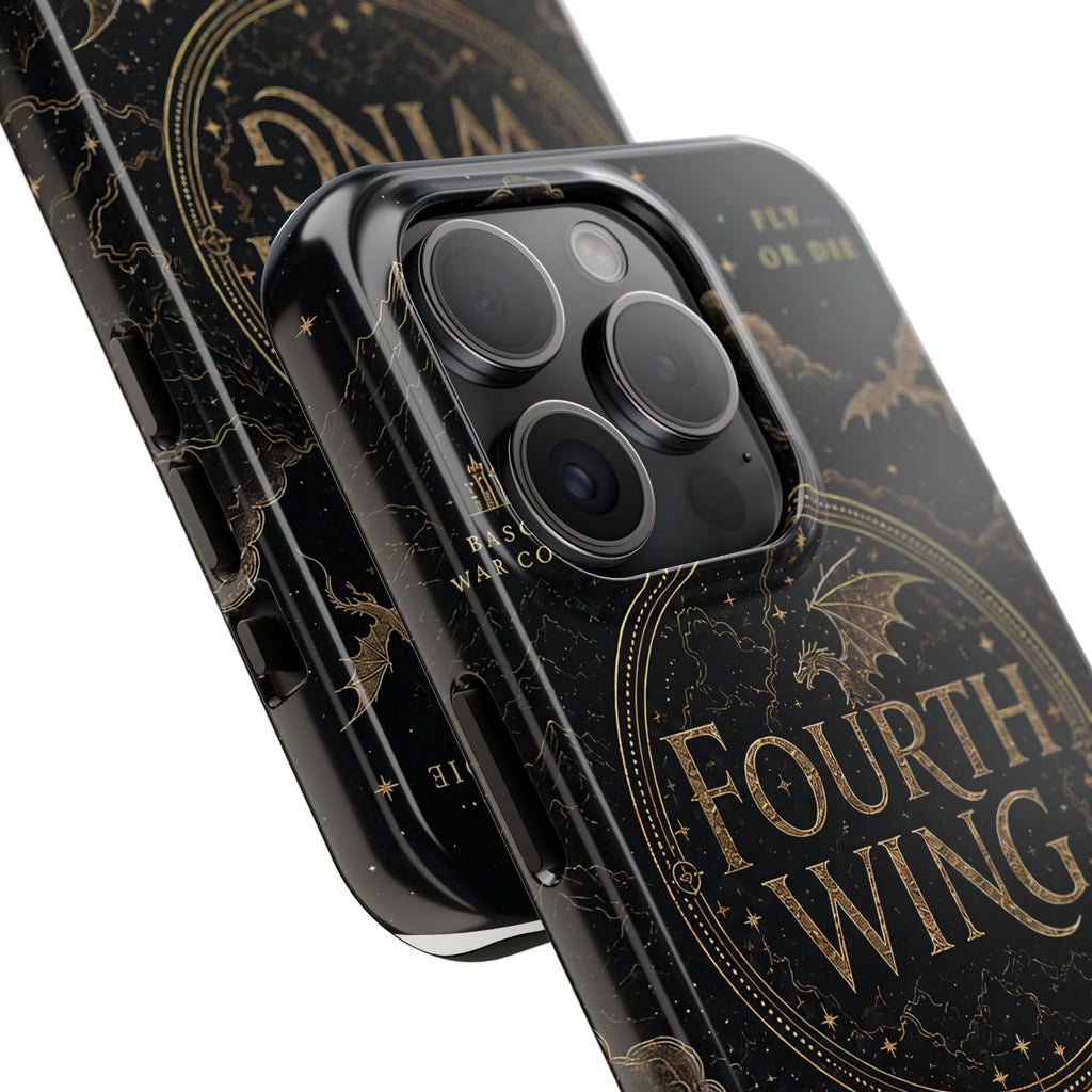 Fourth Wing Tough Phone Case — Dark Fantasy Dragon Design, 'Fly or Die' Quote