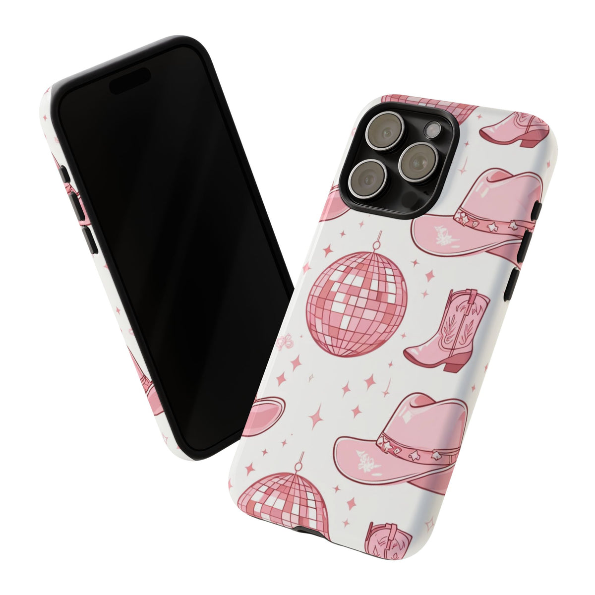 Pink Cowboy Boots & Disco Balls Tough Phone Case