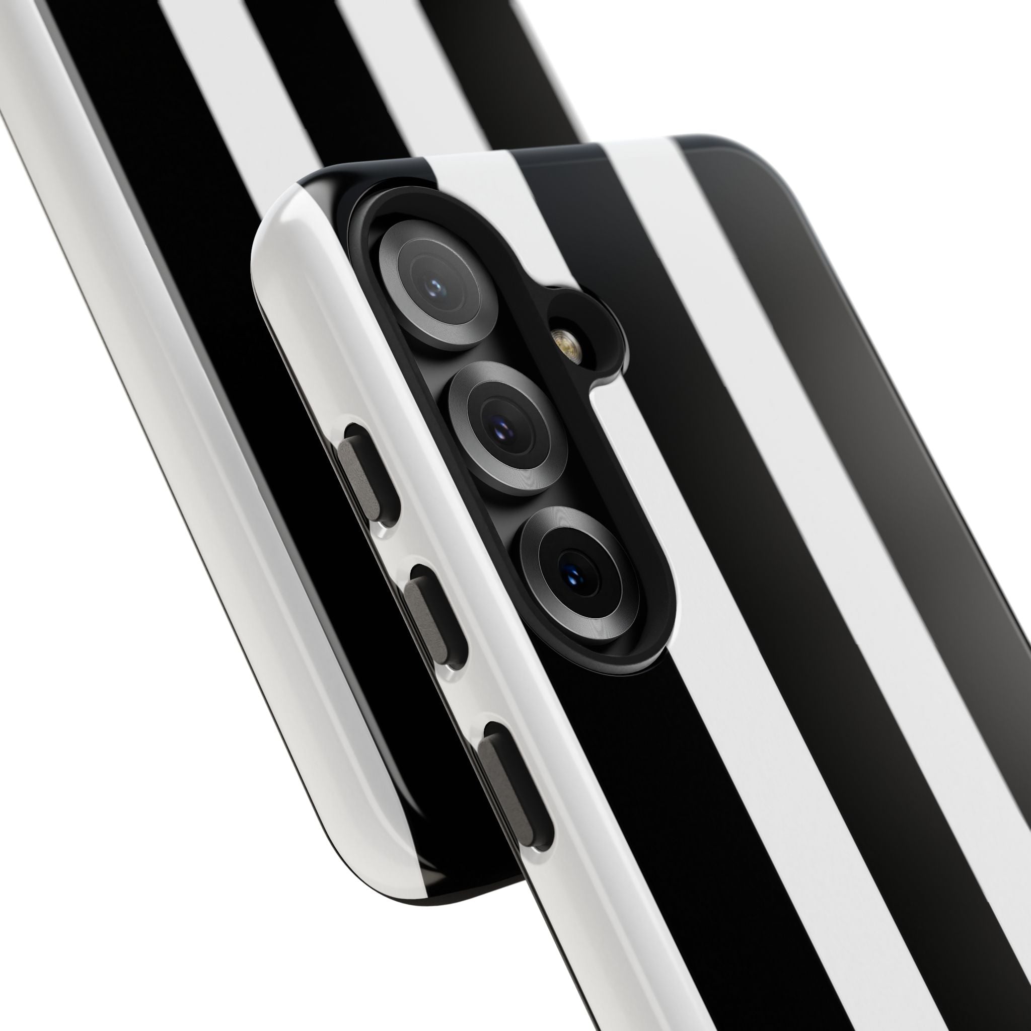 Black & White Bold Stripe Phone Case — Tough Protective Cover