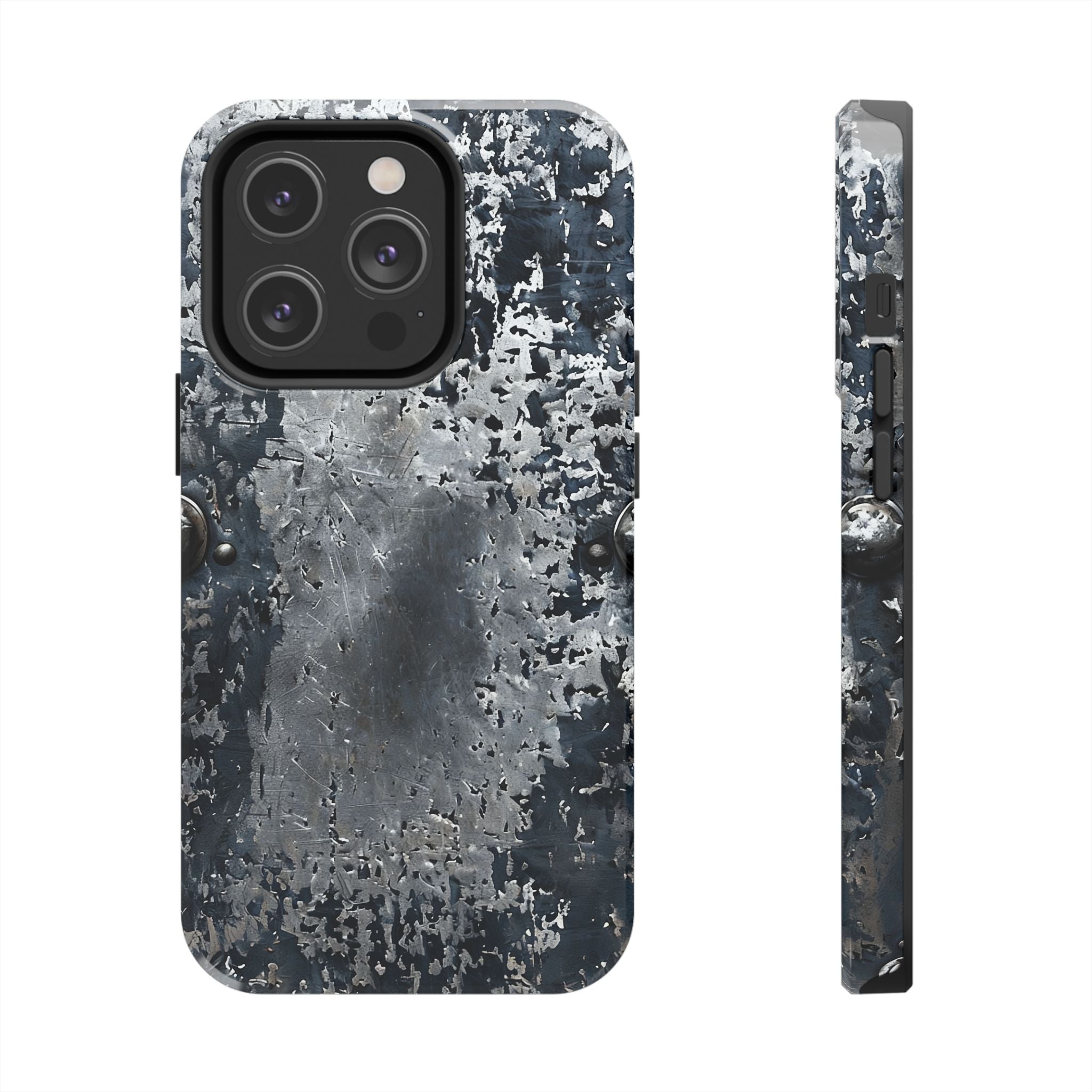 Rugged Distressed Metal Phone Case — Industrial Grunge iPhone Cover