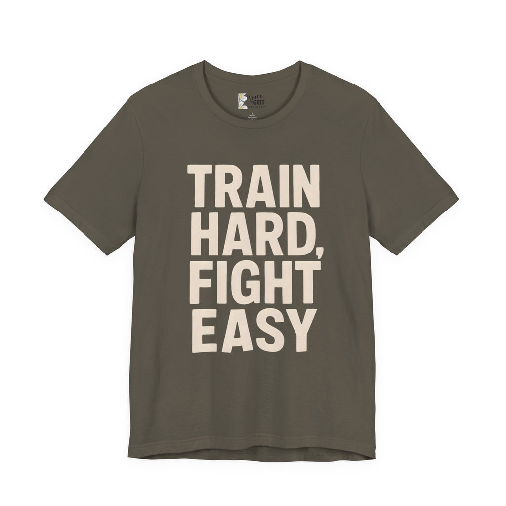 Train Hard Fight Easy Tee | Motivational Gym Workout Shirt