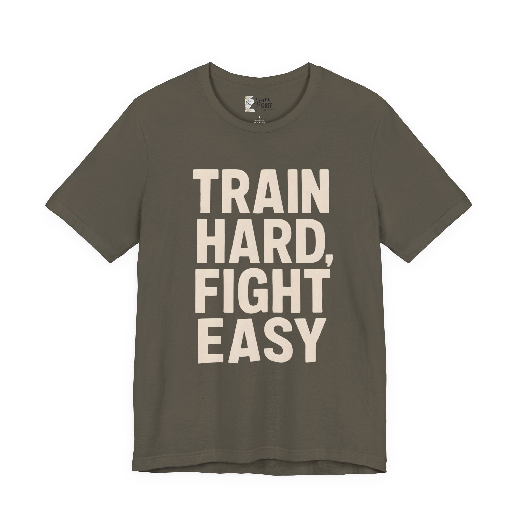 Train Hard Fight Easy Tee | Motivational Gym Workout Shirt