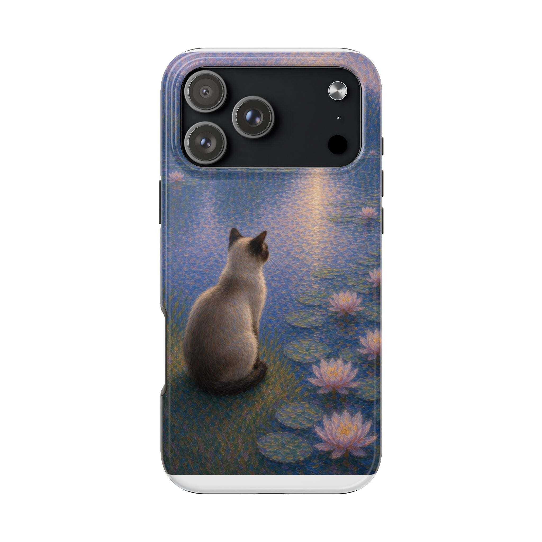 Siamese Cat by Moonlight Tough Phone Case – Waterlily Dream Protective Cover