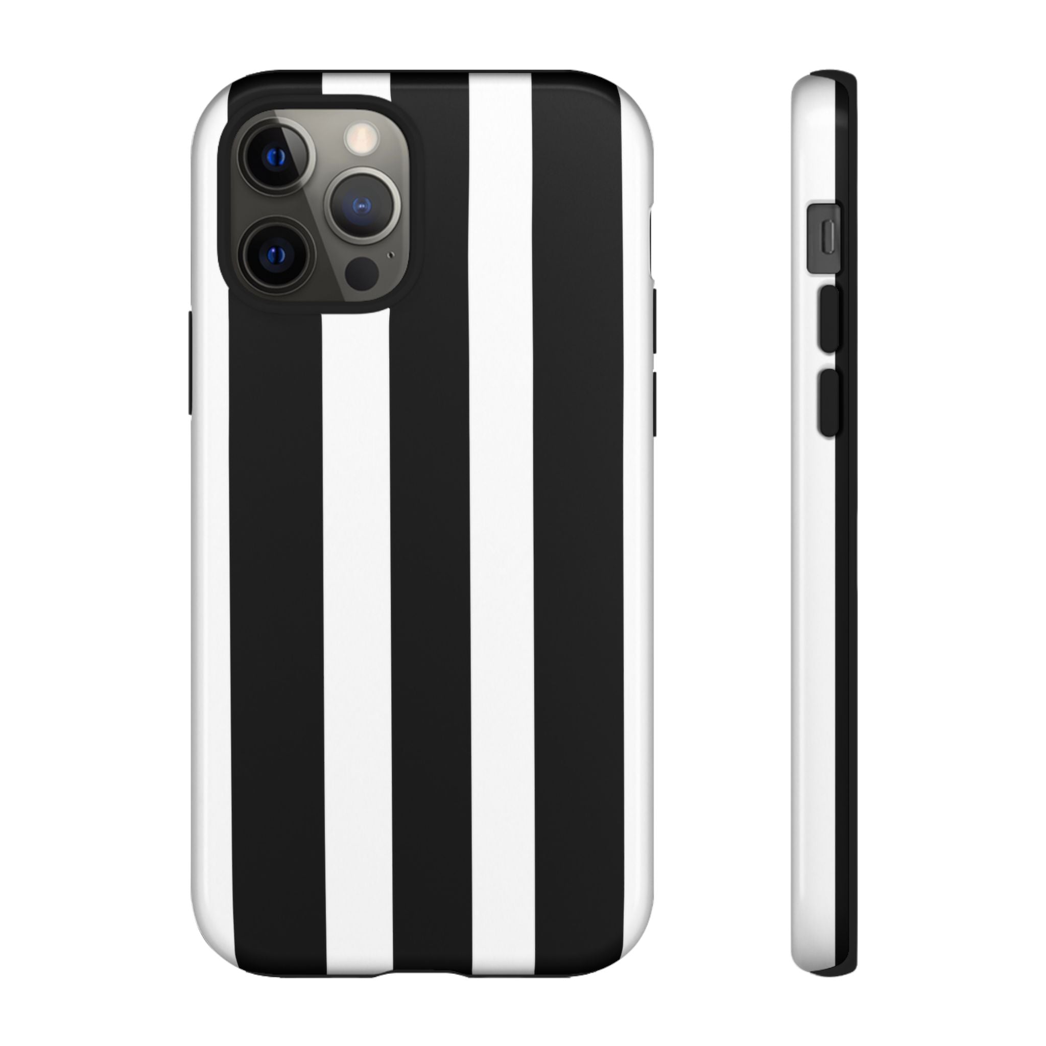 Black & White Vertical Stripe Phone Case — Tough Protective iPhone Cover
