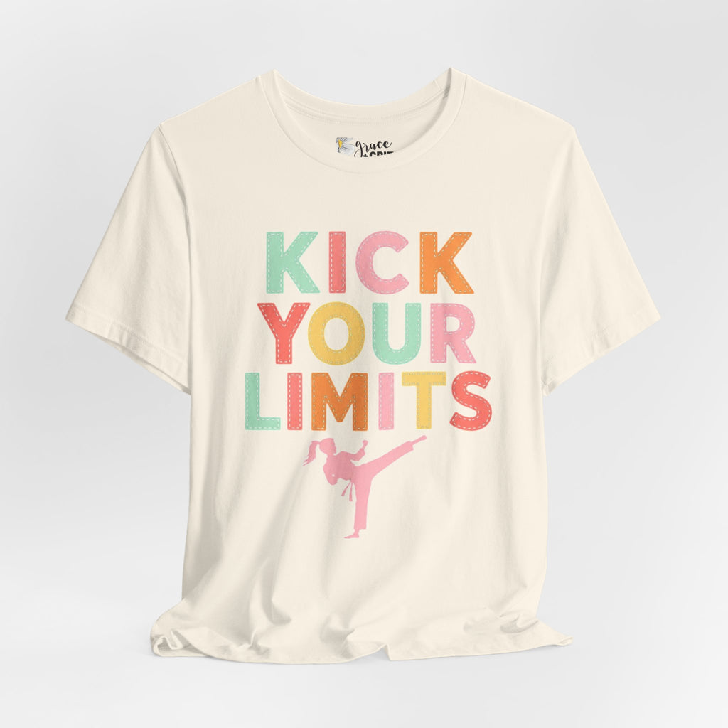Kick Your Limits T-Shirt | Motivational Martial Arts Graphic Tee