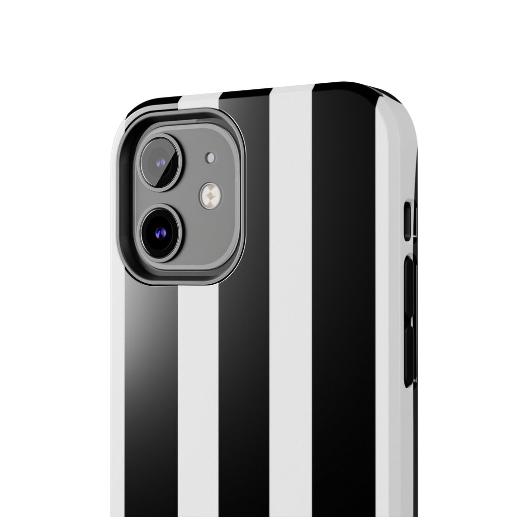 Black & White Bold Stripe Phone Case — Tough Protective Cover