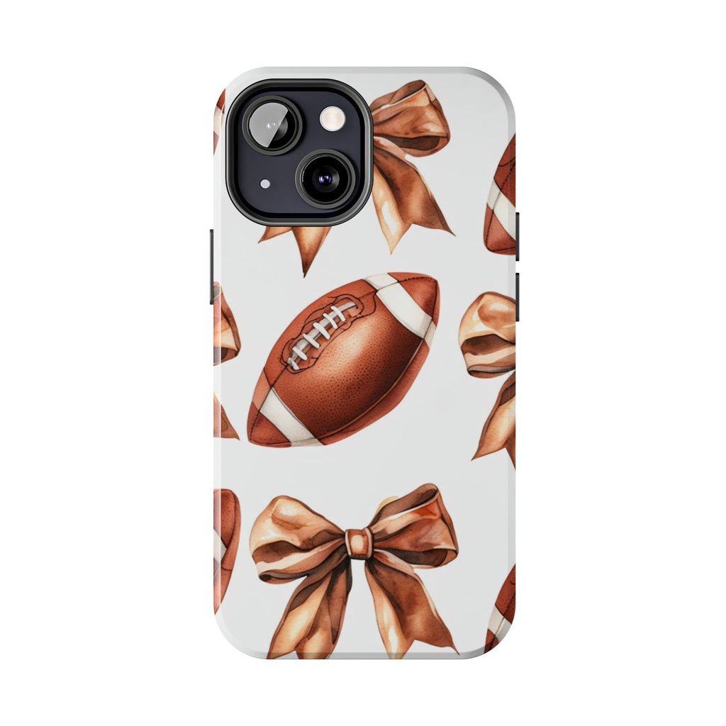 Tough Phone Case – Football & Bow Pattern