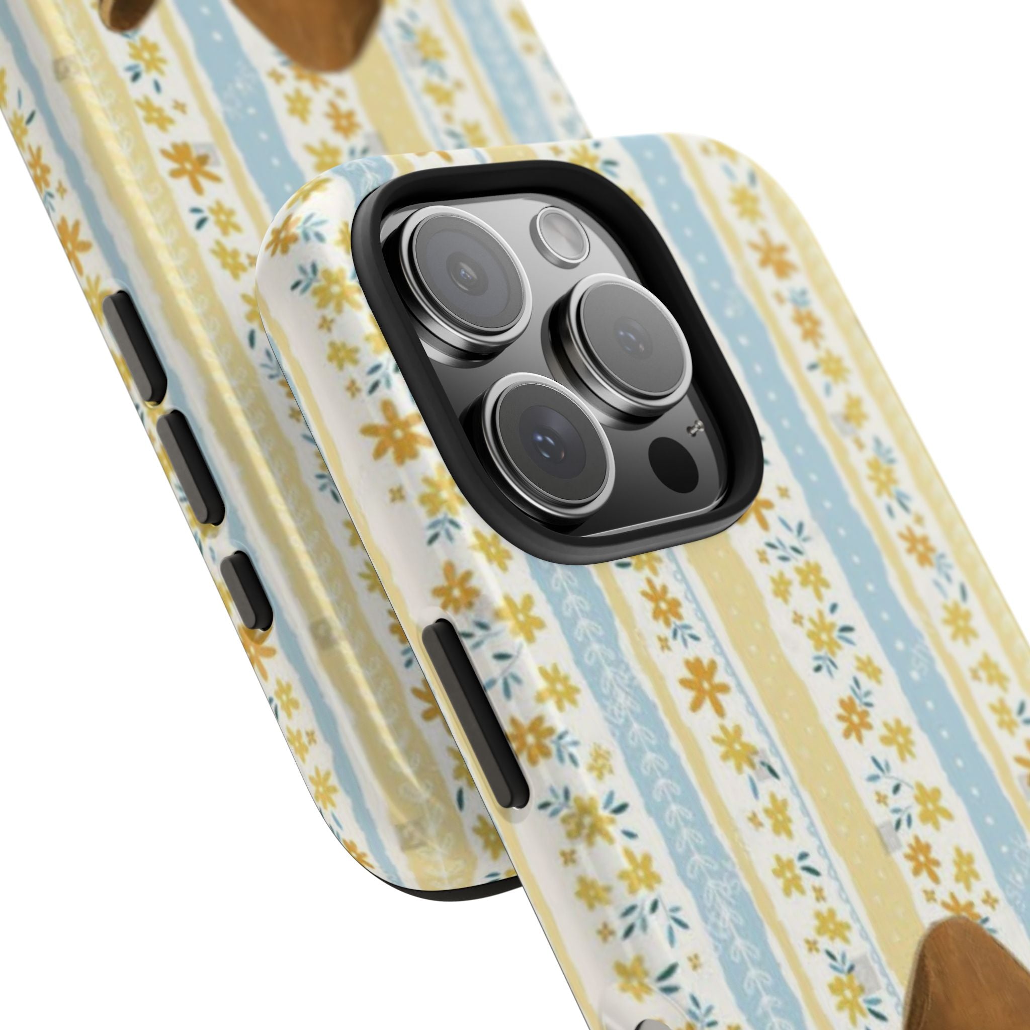 Cowboy Goose Tough Phone Case — Cute Farm Animal iPhone Case with Floral Stripes