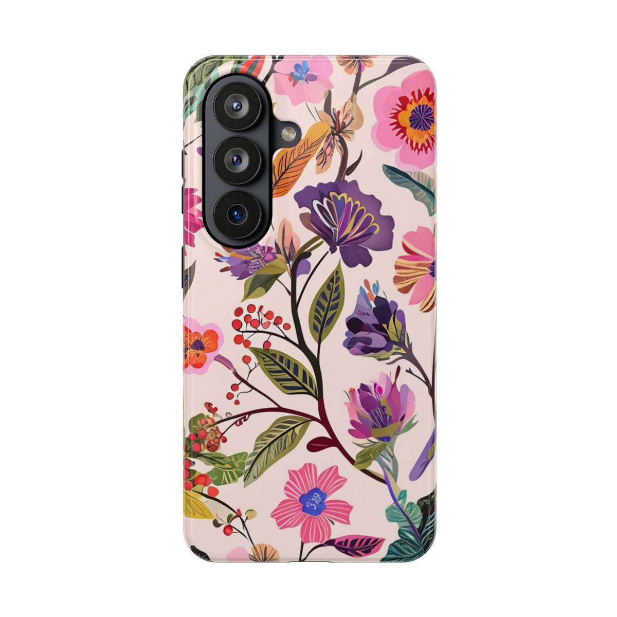 Floral Tough Phone Case – Colorful Botanical Flower Design