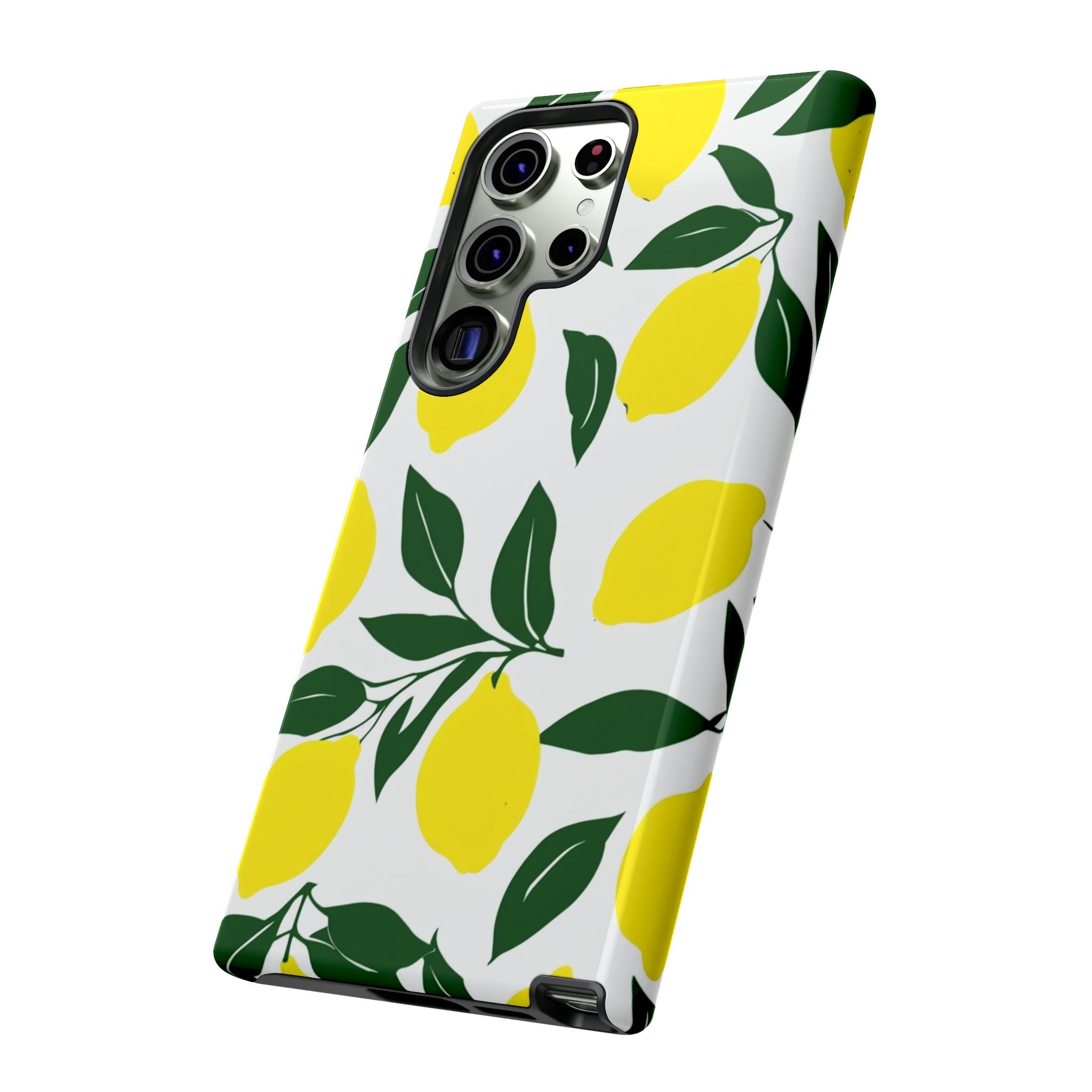Lemon Pattern Tough Phone Case — Bright Citrus Protective Cover