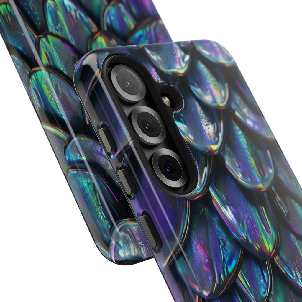 Holographic Mermaid Scale Tough Phone Case — Iridescent Protective Phone Cover