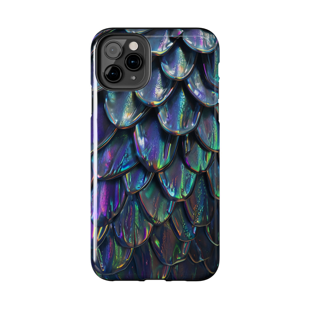 Holographic Mermaid Scale Tough Phone Case — Iridescent Protective Phone Cover